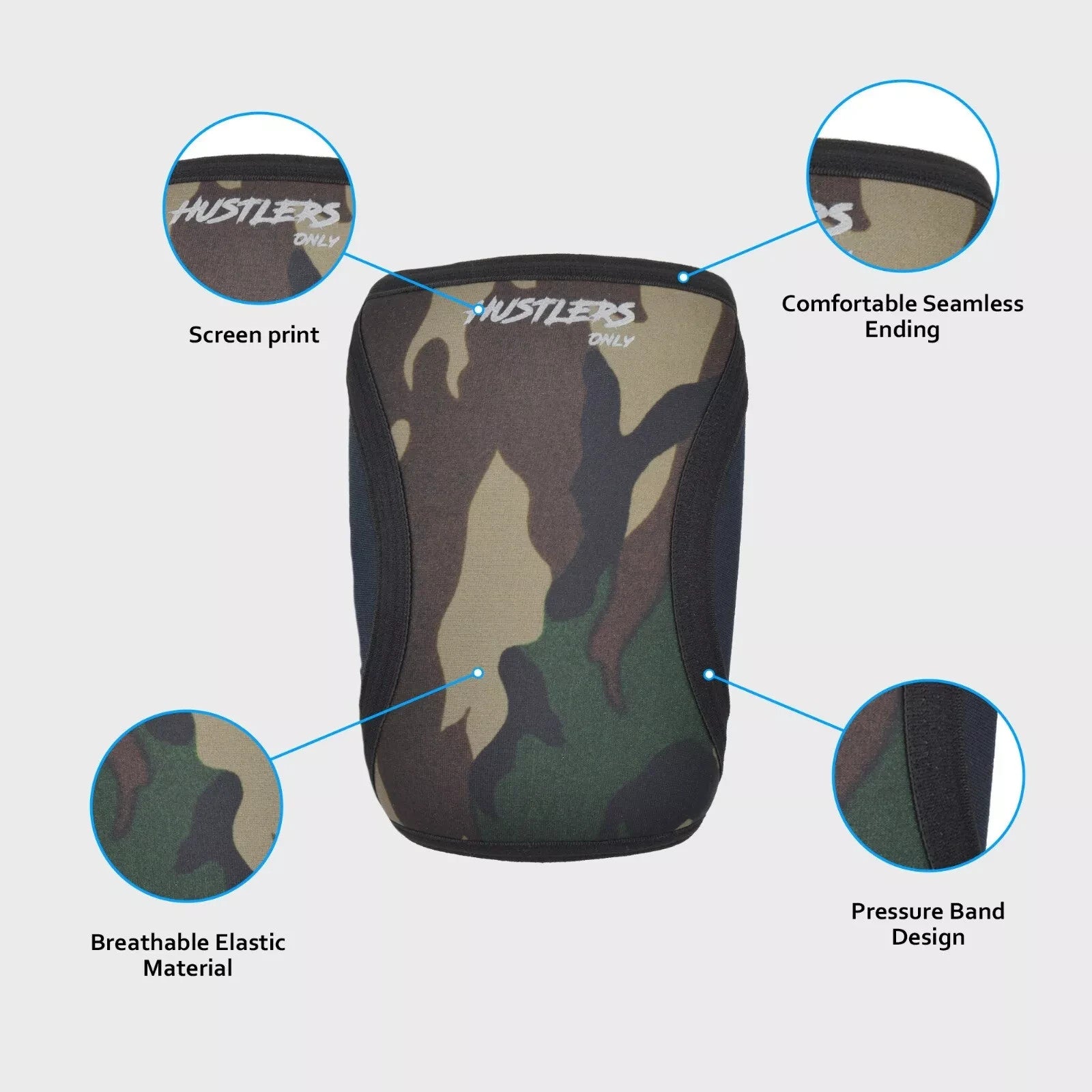 Hustlers Only Elbow Sleeves Weightlifting 5mm Neoprene Compression Elbow Braces