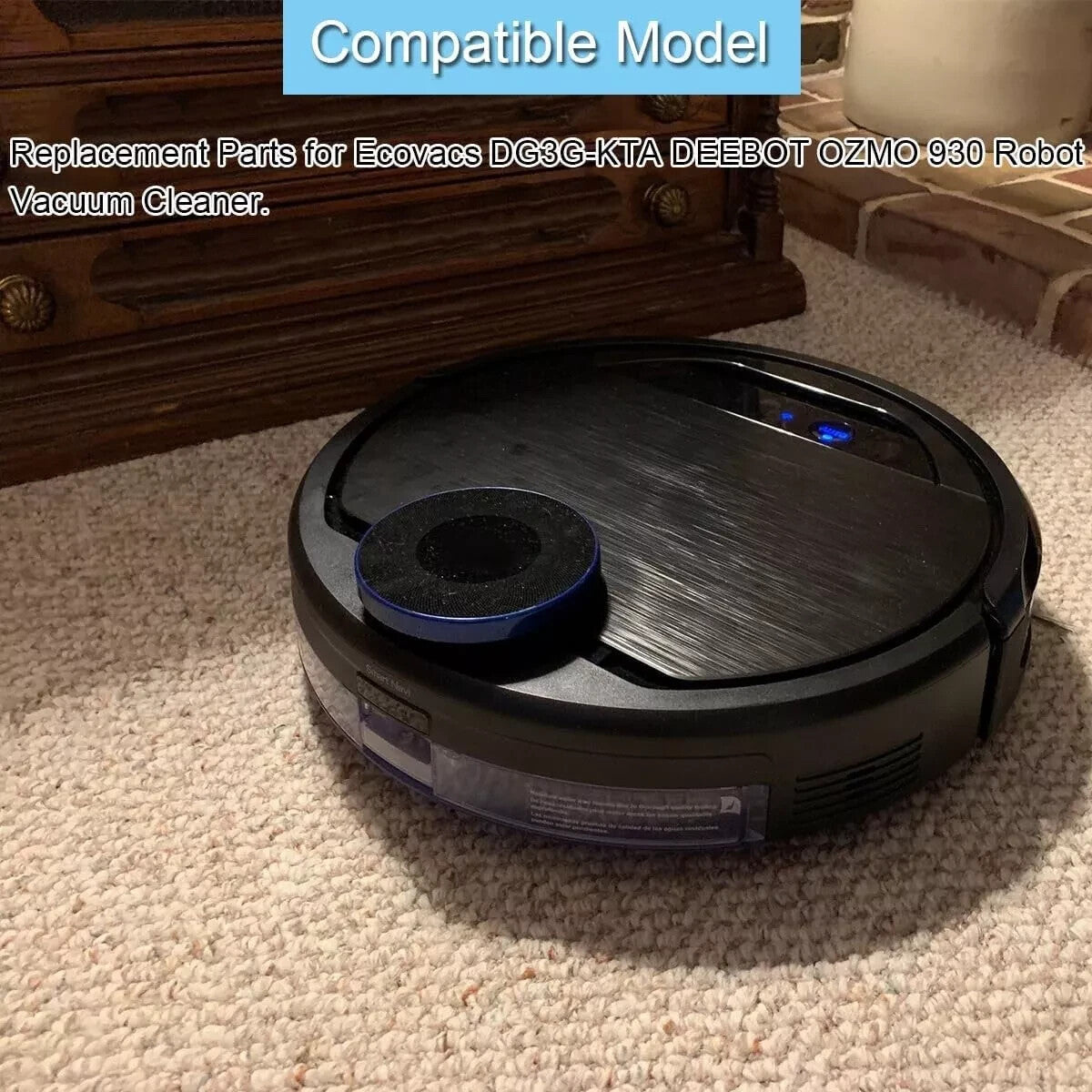 Accessories Kit for Ecovacs DEEBOT OZMO 930 DG36 Robot Vacuum 4 Side Brush + 2 H