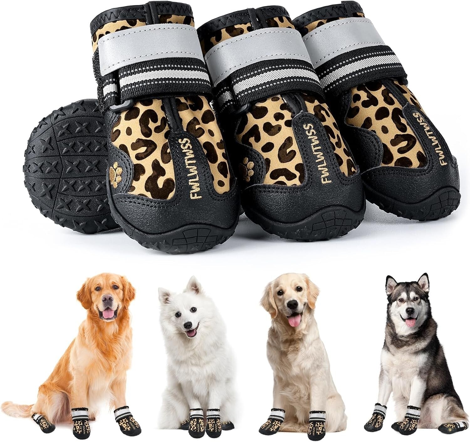 4x Anti-Slip Pet Boots Dog Rain Shoe Protective Rain Booties Socks Waterproof XL