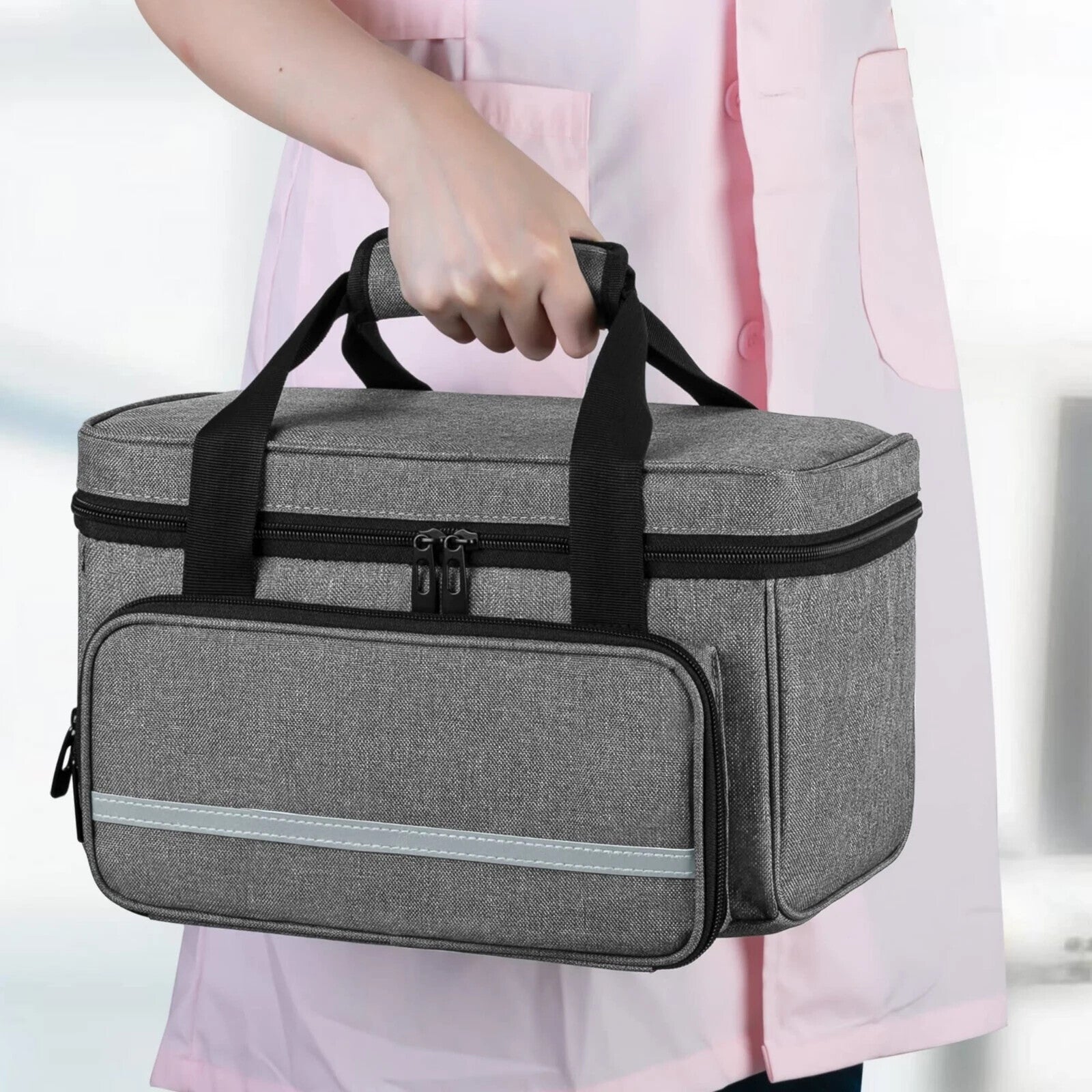 CURMIO Small First Aid Bag Empty, Family First Aid Kit Case, Medicine Storage