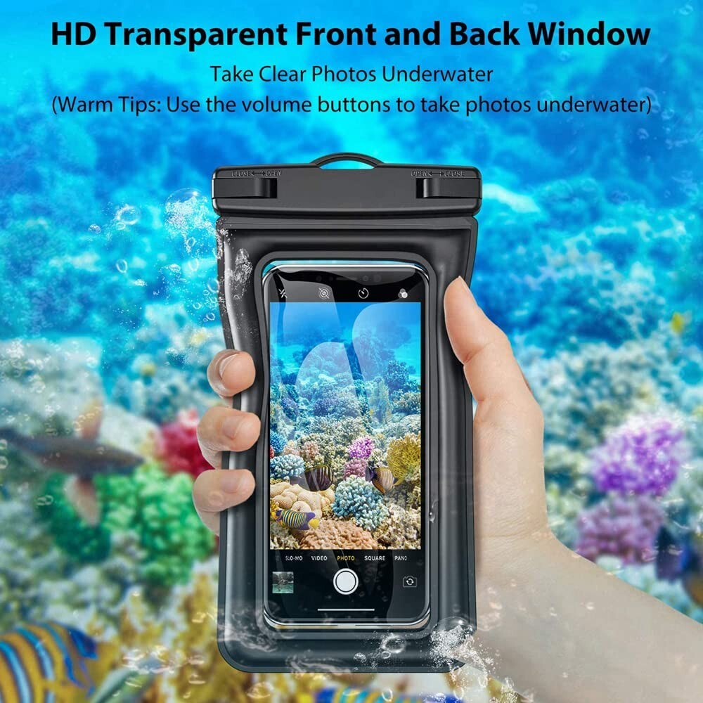 2 Pack Of Waterproof Phone Pouch Underwater Case Cover Universal Dry Bag Mobile
