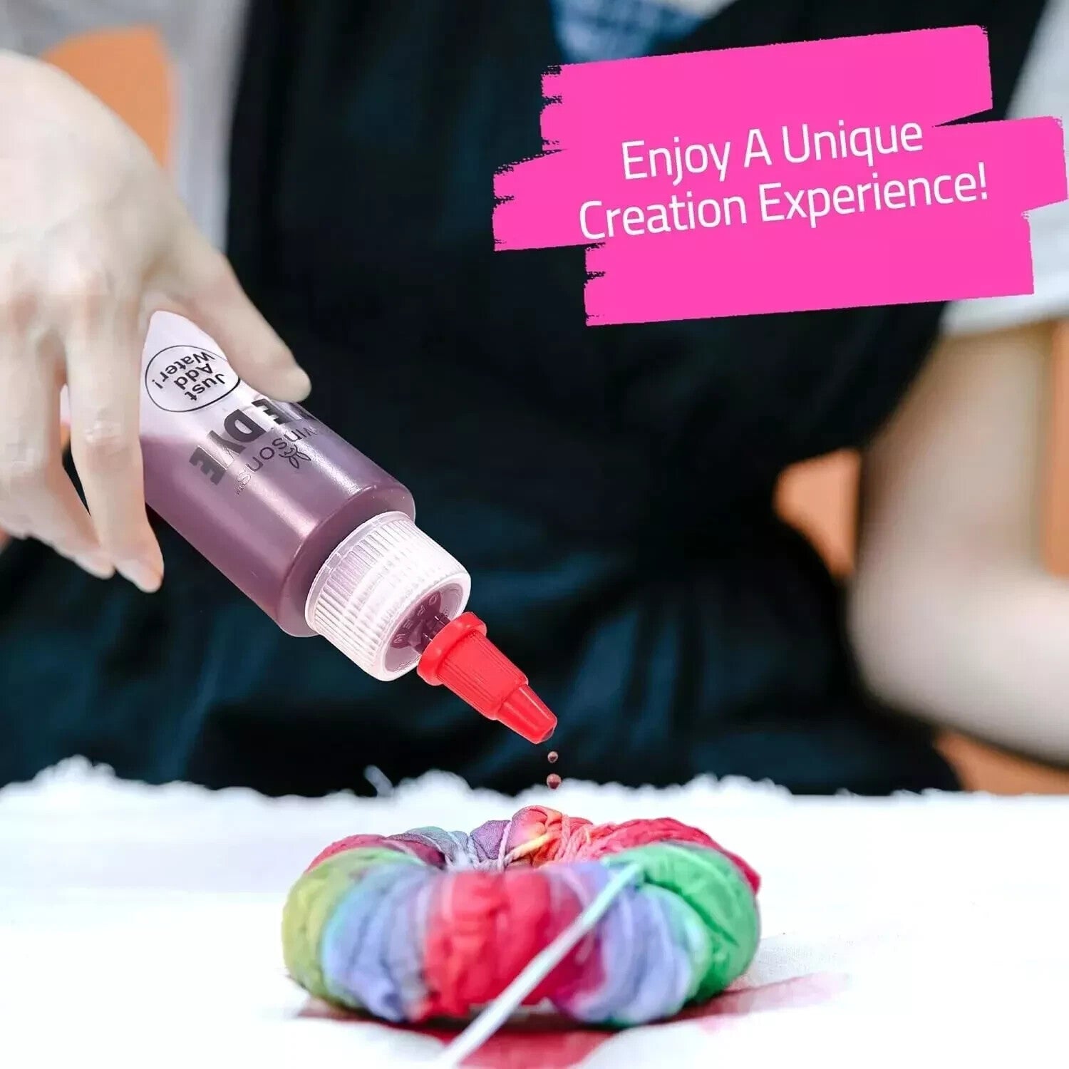 WINSONS 18x2 - Color Tie Dye Party Kit – Fun DIY Fabric Dye Set for Creative Art