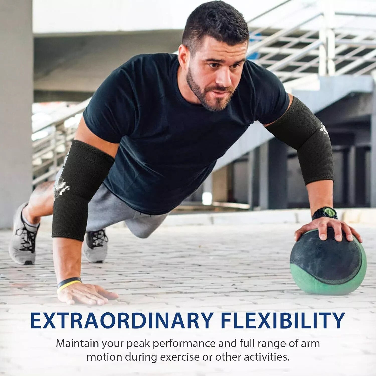 AVIDDA Elbow Support Sleeve for Men Women(Single Sleeve), Antislip Elbow Brace M