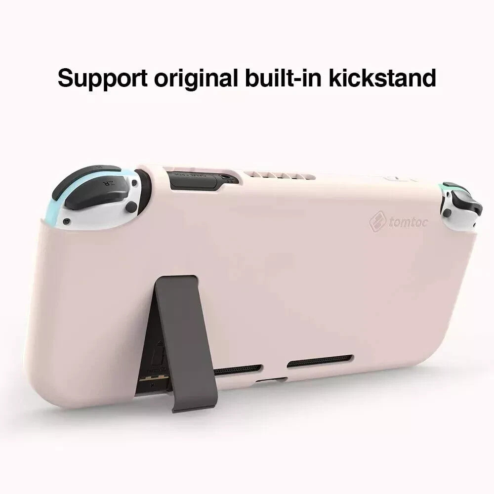 tomtoc Protective Case with 2Pcs Screen Protector for Nintendo Switch, Liquid Si