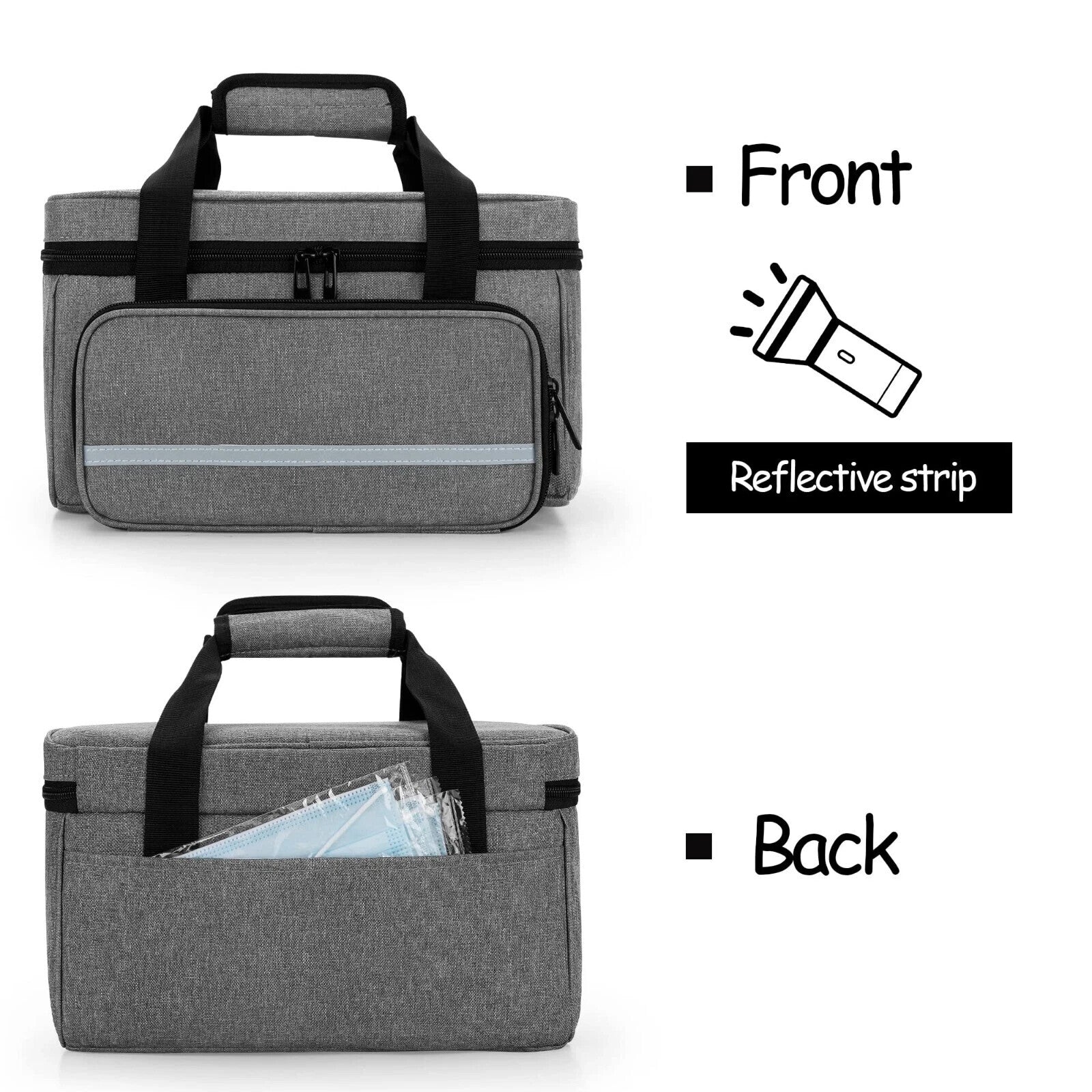 CURMIO Small First Aid Bag Empty, Family First Aid Kit Case, Medicine Storage