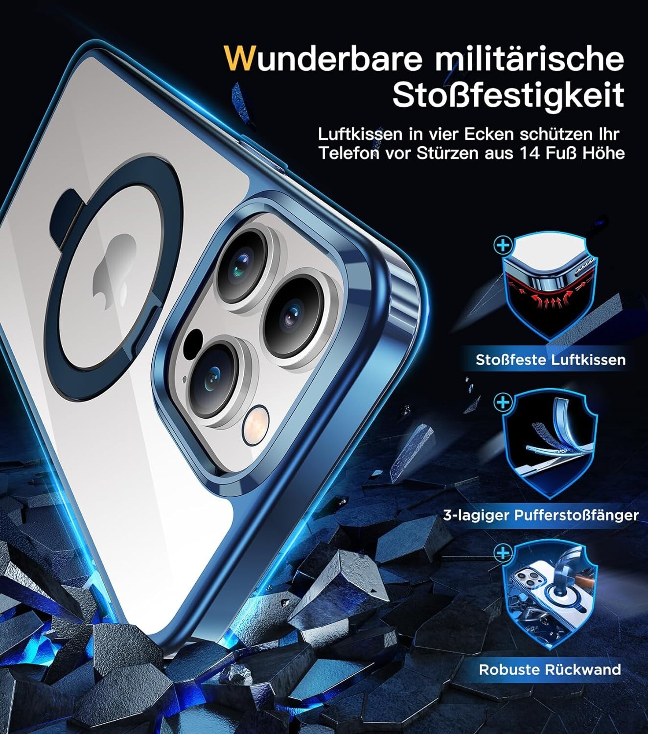 Humixx for iPhone 15 Pro Case, Waterproof Phone Case for iPhone 15 Pro, Built-in