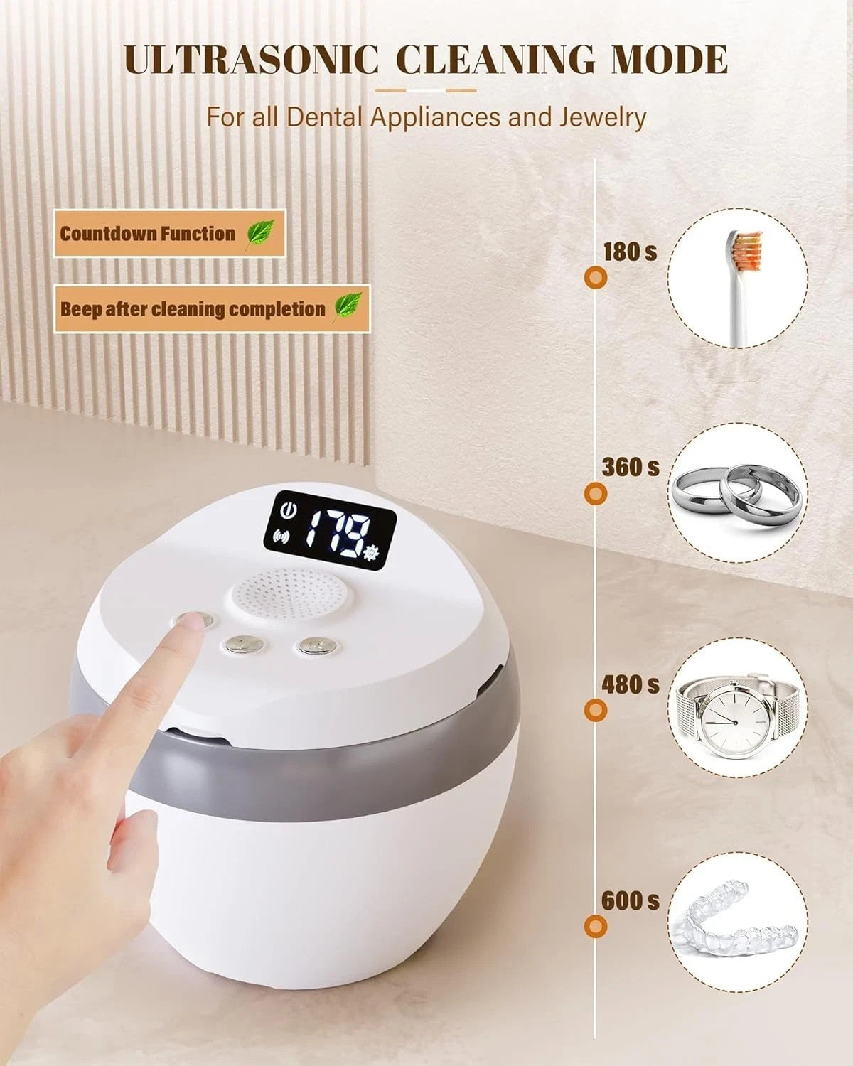 Ultrasonic Retainer Cleaner Invisalign UV-Dental Pod Denture Aligner Mouth Guard