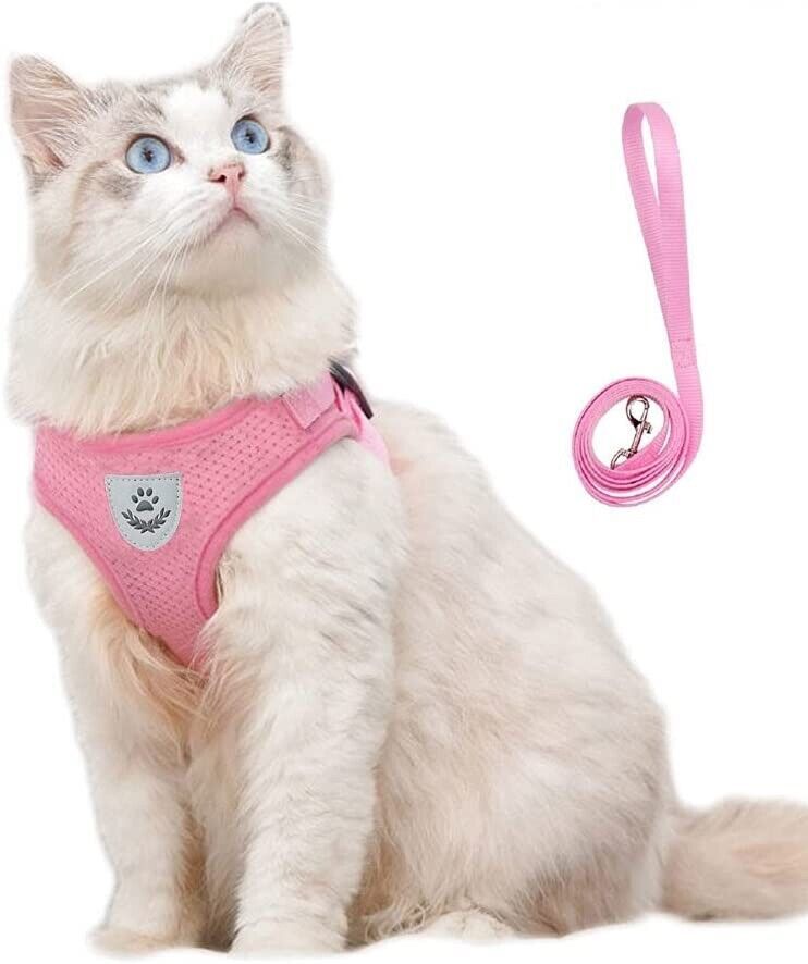 Breathable Small Pet Dog Puppy Cat Harness Reflective Soft Mesh Vest Lead Cute