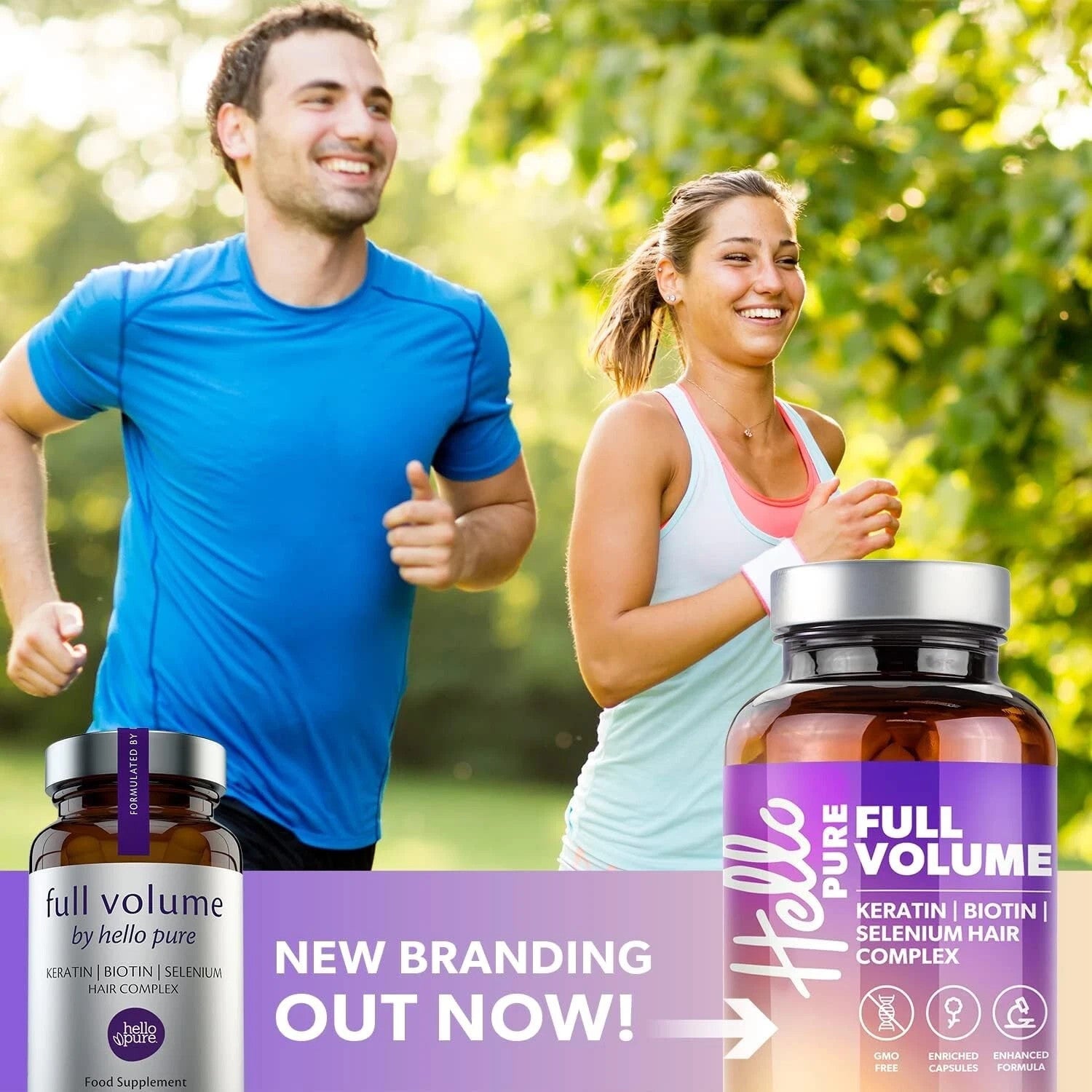 Hello Pure Full Volume Hair Growth Vitamins 60 Biotin B7 Supplement Capsules