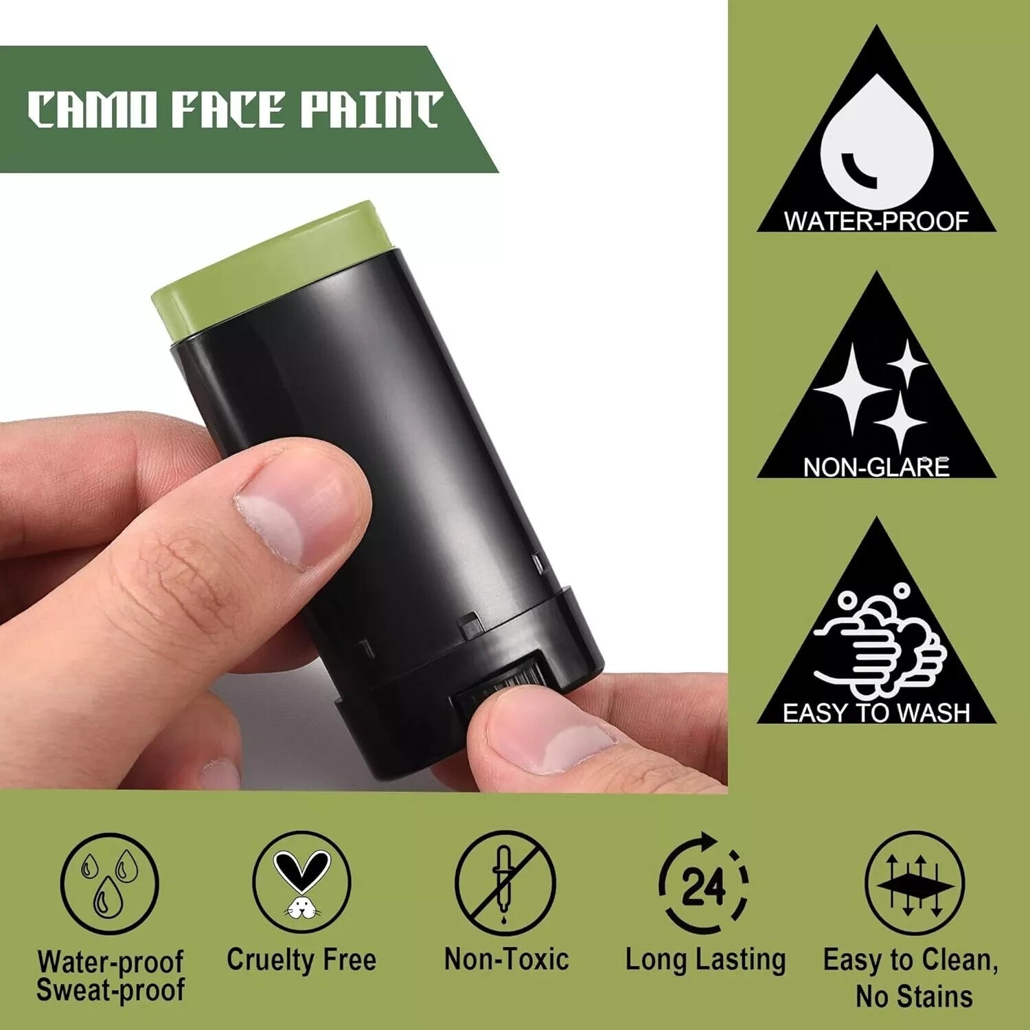 Camo Face Paint Stick Camouflage Kids Soldier Military Army combat Halloween fun