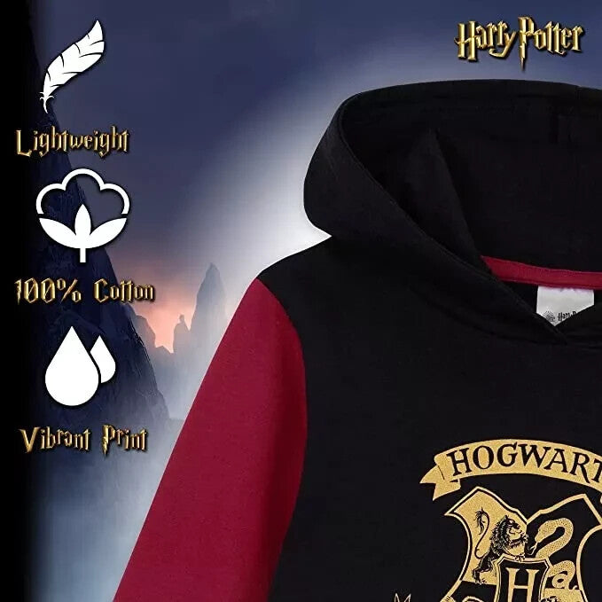 Harry Potter Black Long Hoodie Dress for Girls Age 9-10 Official Merchandise