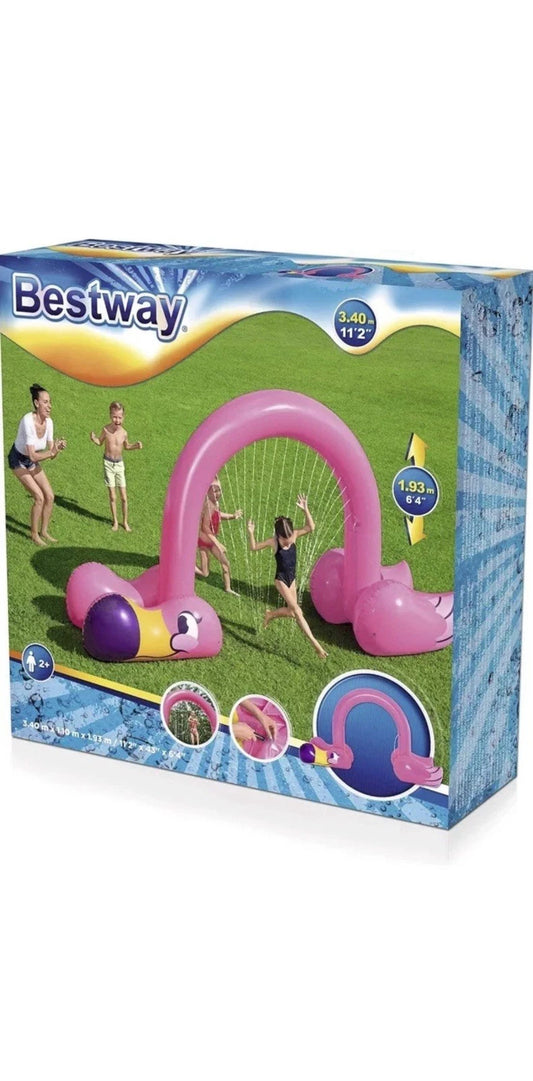 Bestway Jumbo Flamingo Sprinkler Inflatable Kids Garden Toy Water Fun HUGE