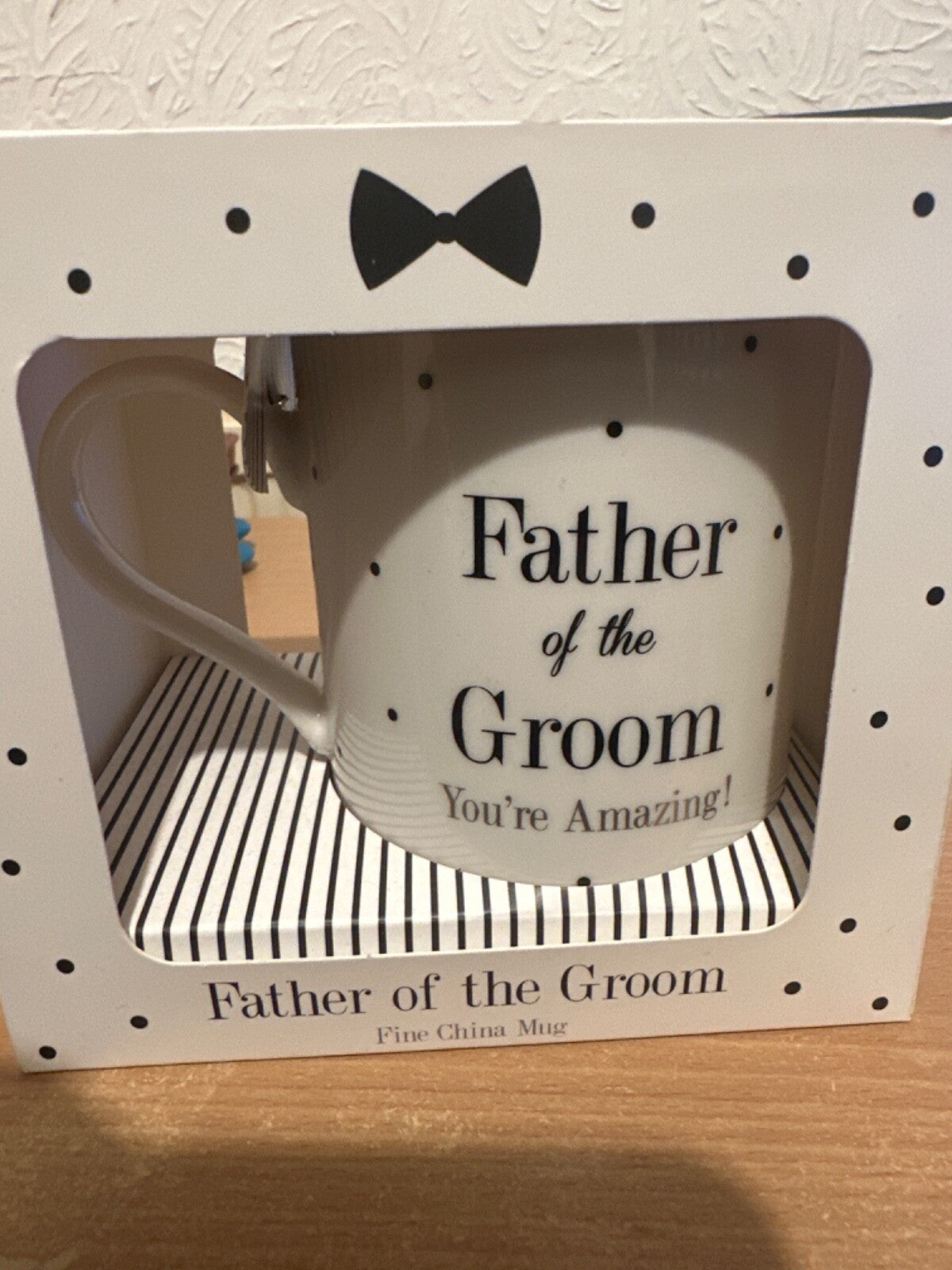 Father Of The Groom Cup Mug Jewel Bow Tie Polka dot Wedding Gift
