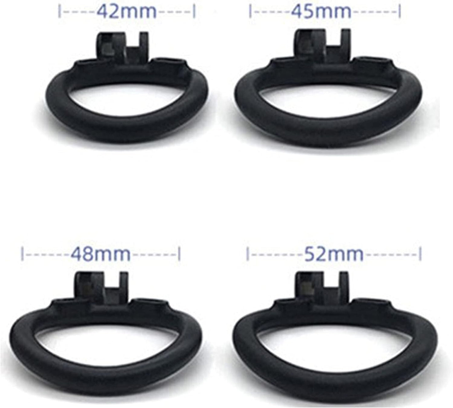 FYJENNICC Cobra 2.0 Male Chastity Device 4 Curved Arc Rings Black Various Sizes