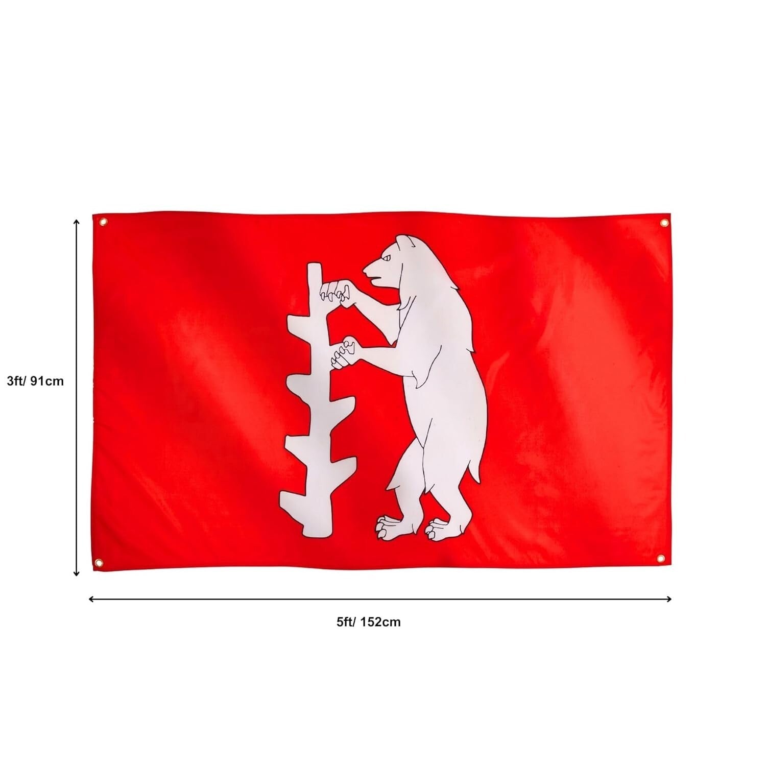 Warwickshire Flag 5 x 3 FT - 100% Polyester With Eyelets - English County
