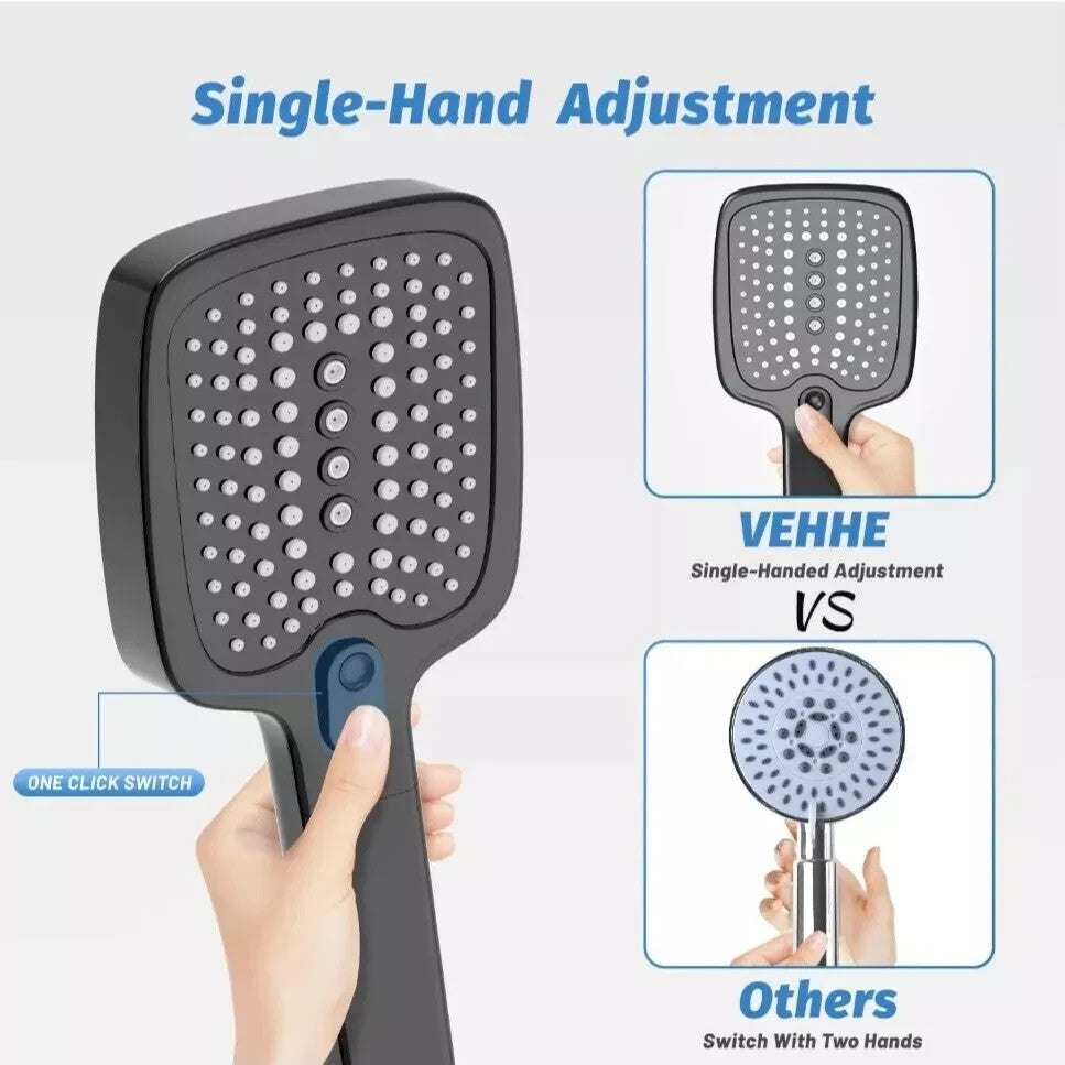 High Pressure Shower Head, VEHHE  with 3 Modes, Power Shower Head. Self Cleaning