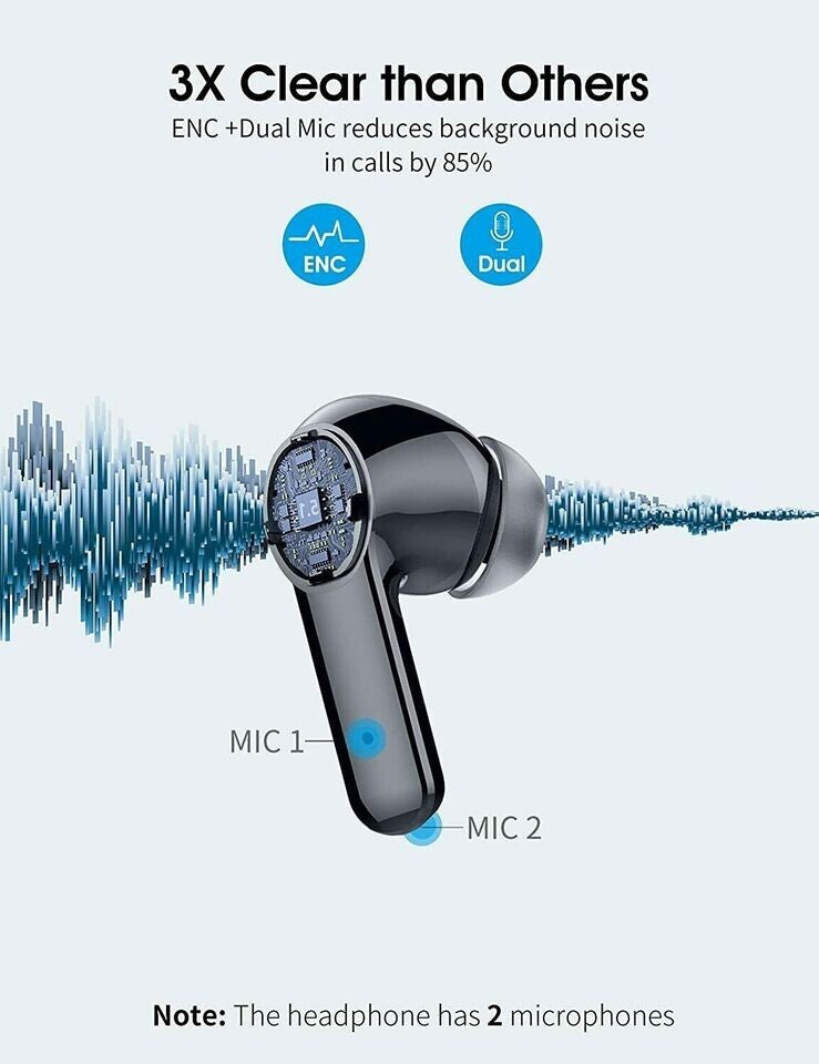 S50 Bluetooth Headphones Wireless Earbuds Bluetooth 5.1, Powerful Bass, 40 Hours