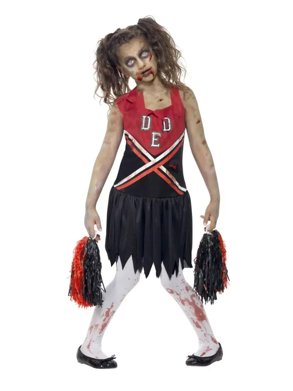 Halloween Girls Zombie Cheerleader Costume - XS - Size 4-6