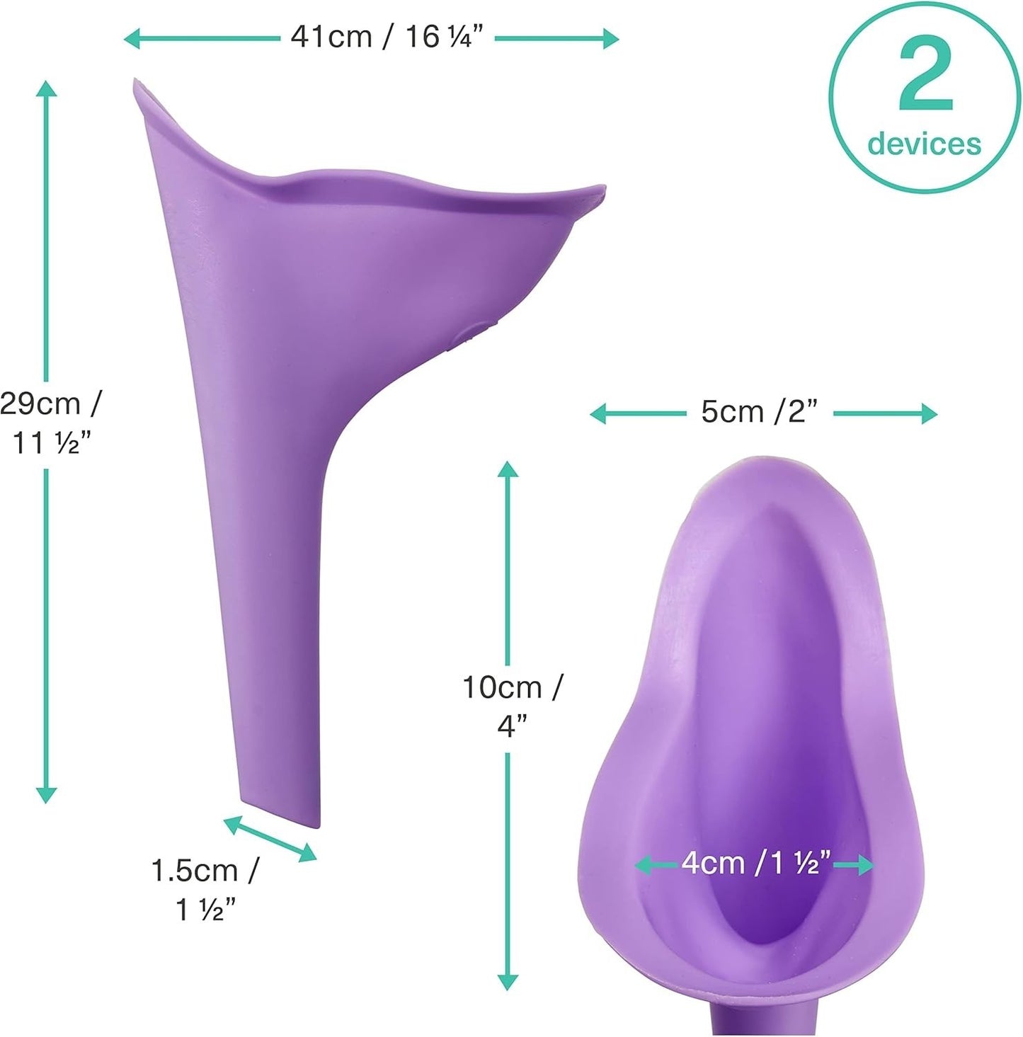 2 PCS Portable Female Urination Device, Reusable Silicone Female Urinal Standing