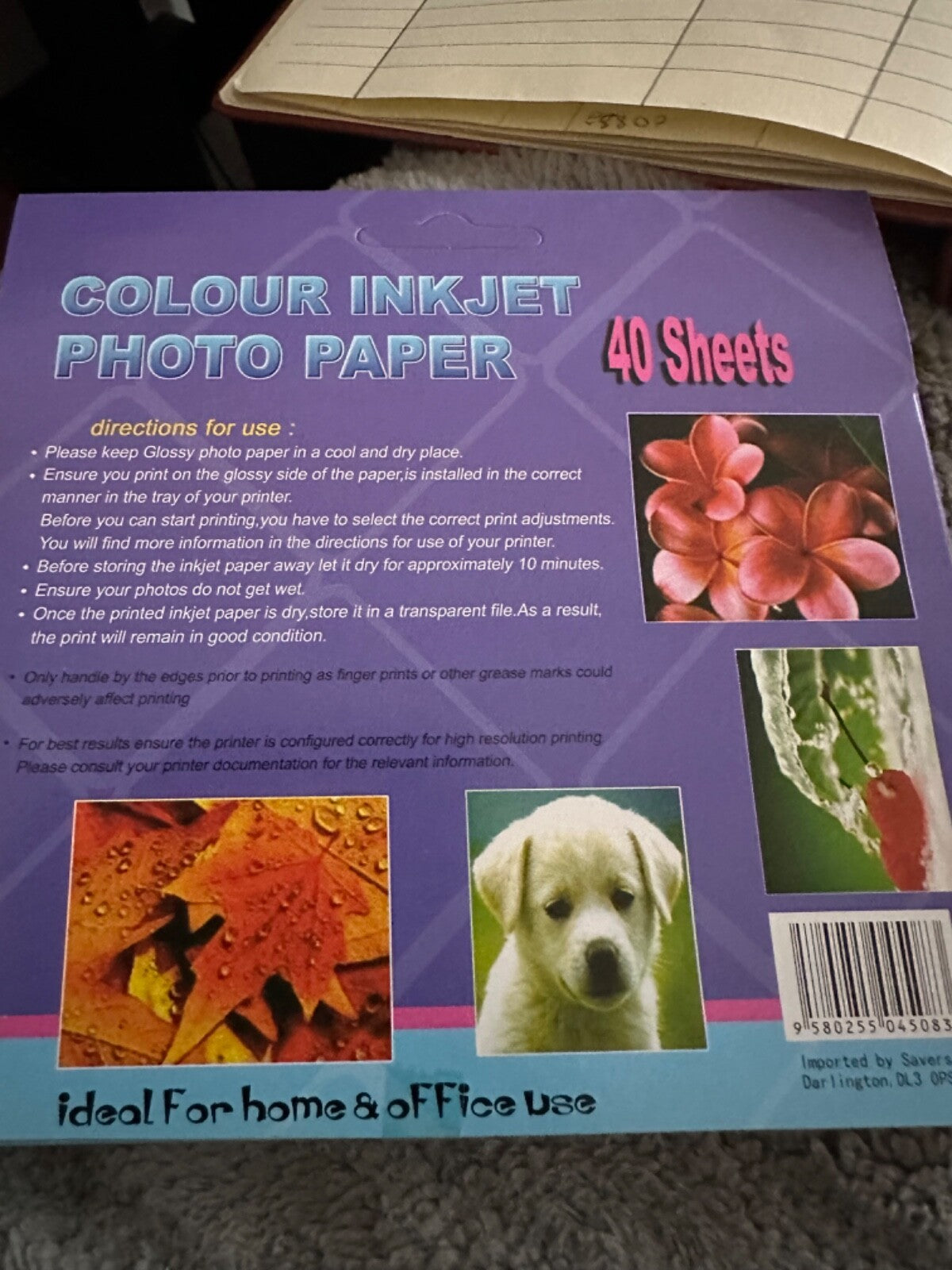Colour Inkjet Photo Paper Premium Quality Super Gloss 10x15cm 220g/m2 40 Sheets