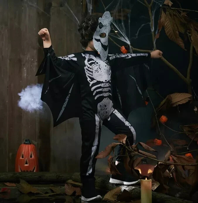 Dinosaur Skeleton Fancy Dress Halloween Costume Boys Girls Kid Age 8-10
