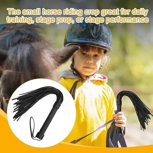 41.5 cm Riding crop, black faux leather paddle horse crop and riding crop Black