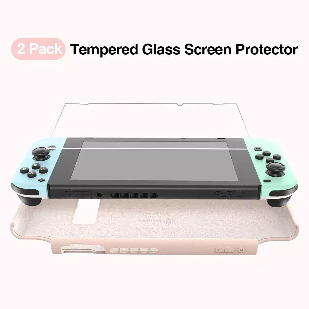 tomtoc Protective Case with 2Pcs Screen Protector for Nintendo Switch, Liquid Si