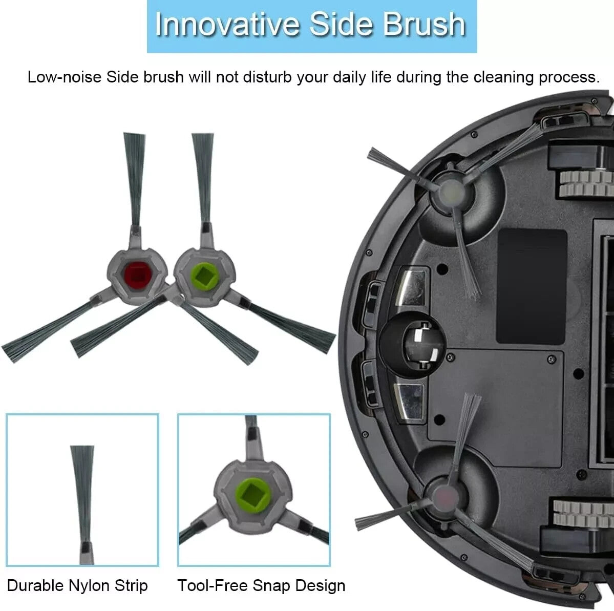Accessories Kit for Ecovacs DEEBOT OZMO 930 DG36 Robot Vacuum 4 Side Brush + 2 H