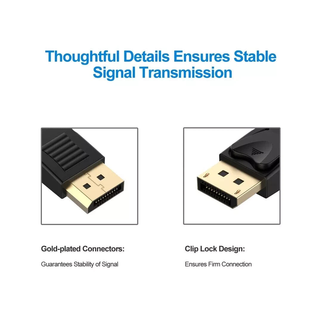 Rankie DisplayPort to DisplayPort Cable, DP to DP, 4K Resolution, 4.5 m Black