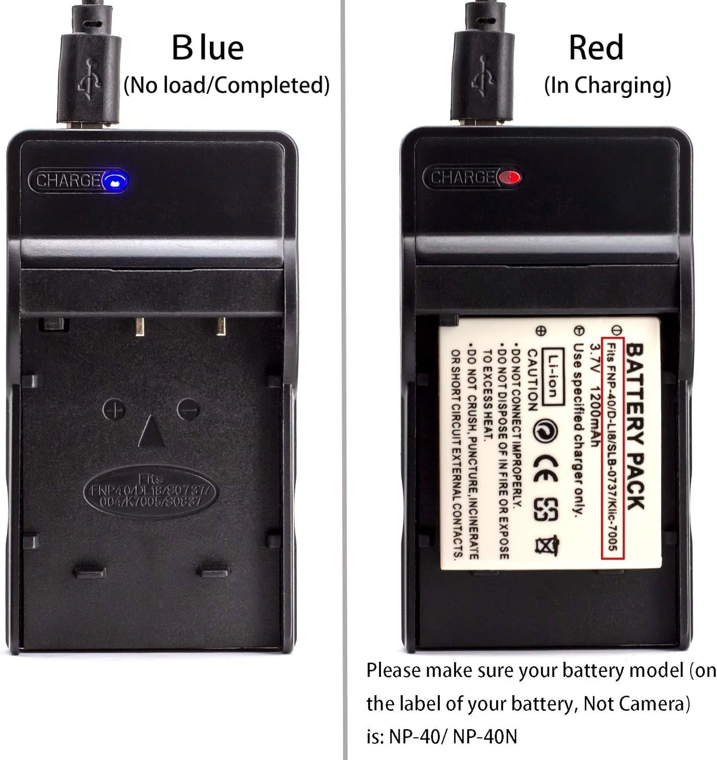 Battery charger for Fujifilm NP-40 FNP40 FinePix F402 F455 J50 F811 F710 Z5fd