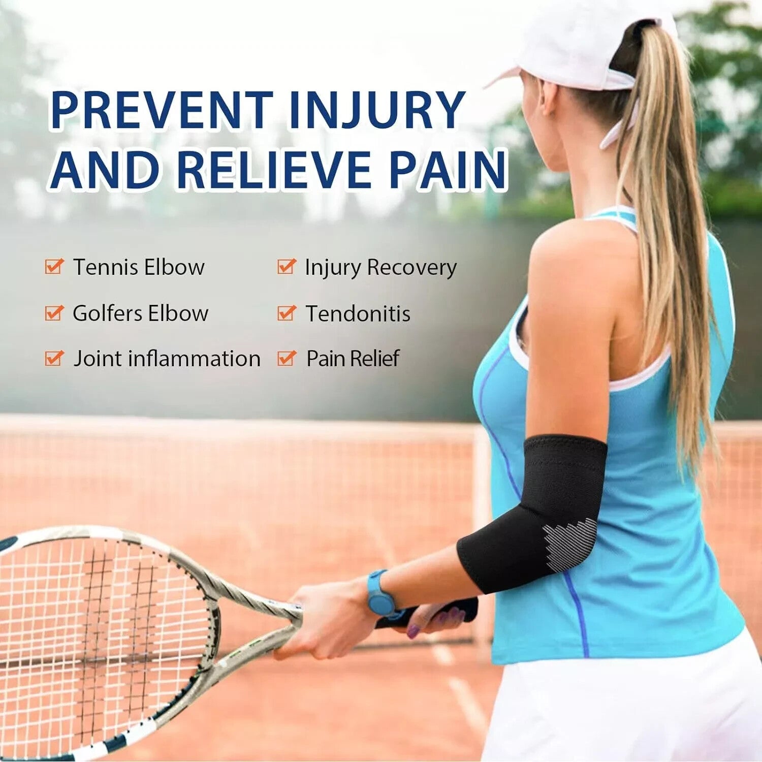 AVIDDA Elbow Support Sleeve for Men Women(Single Sleeve), Antislip Elbow Brace M