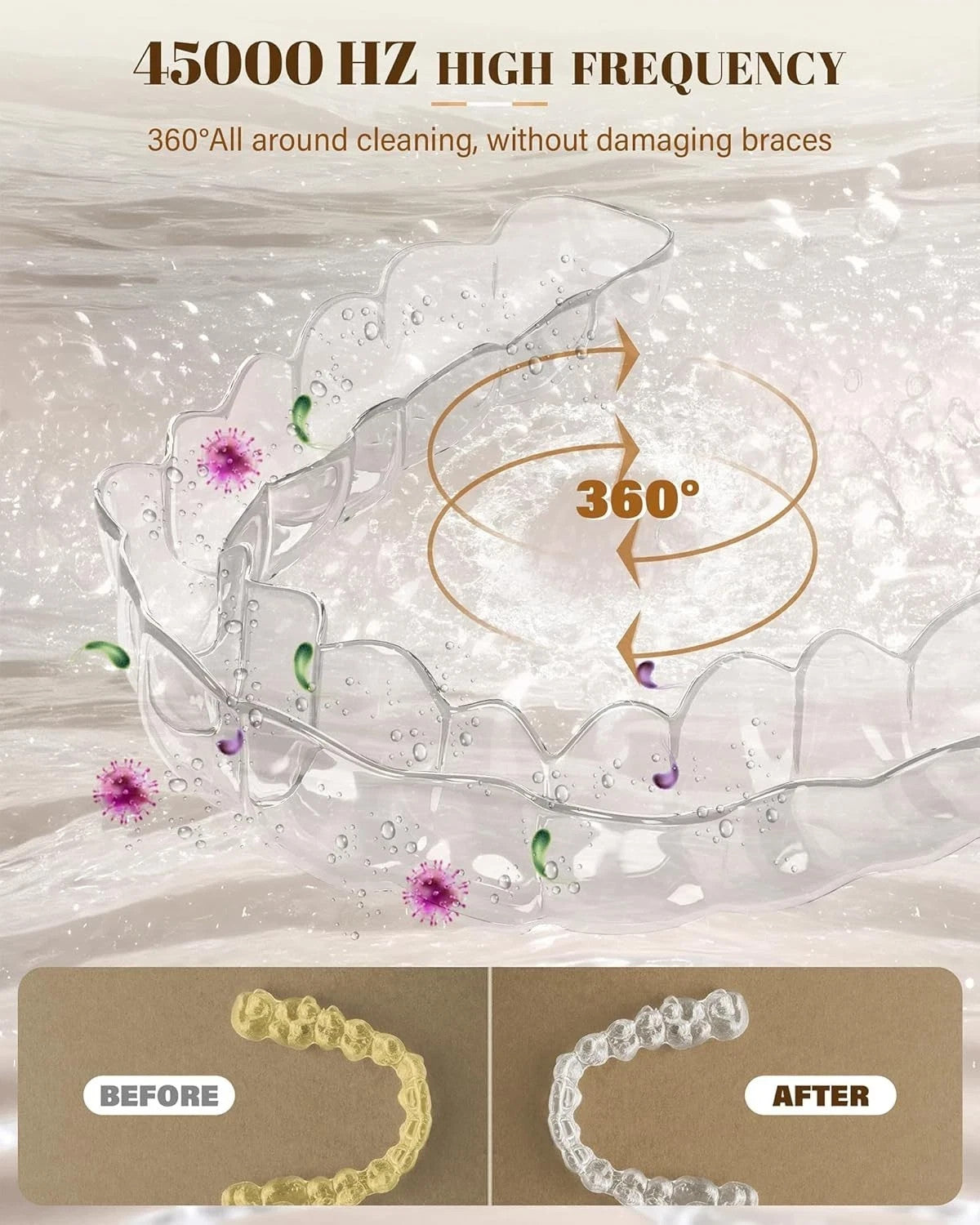 Ultrasonic Retainer Cleaner Invisalign UV-Dental Pod Denture Aligner Mouth Guard
