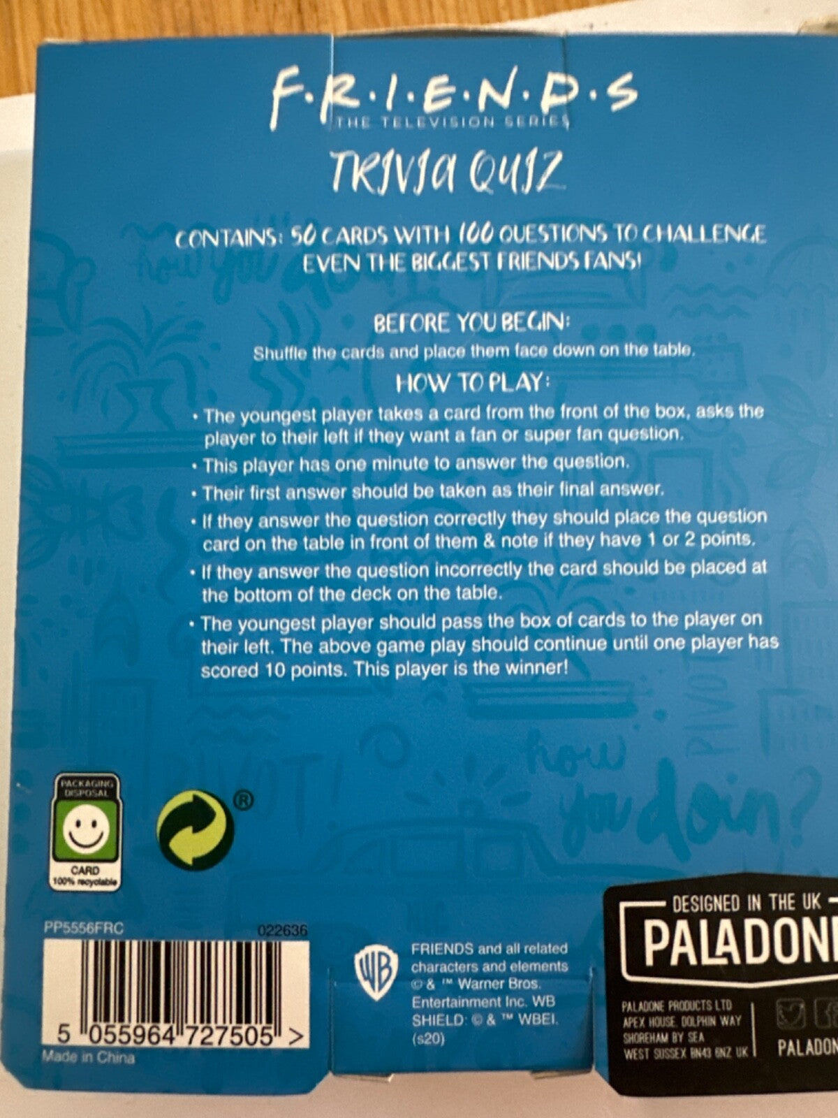 2 x Friends Trivia Quiz Card Game Television Series