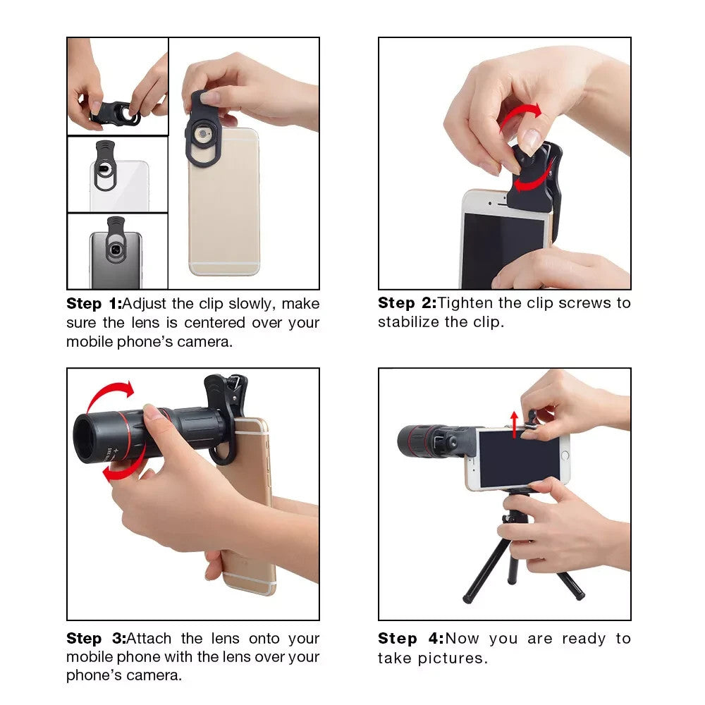 APEXEL 18X Telescope Camera Lens Zoom Telephoto Mobile Phone Lens Kit + Tripod