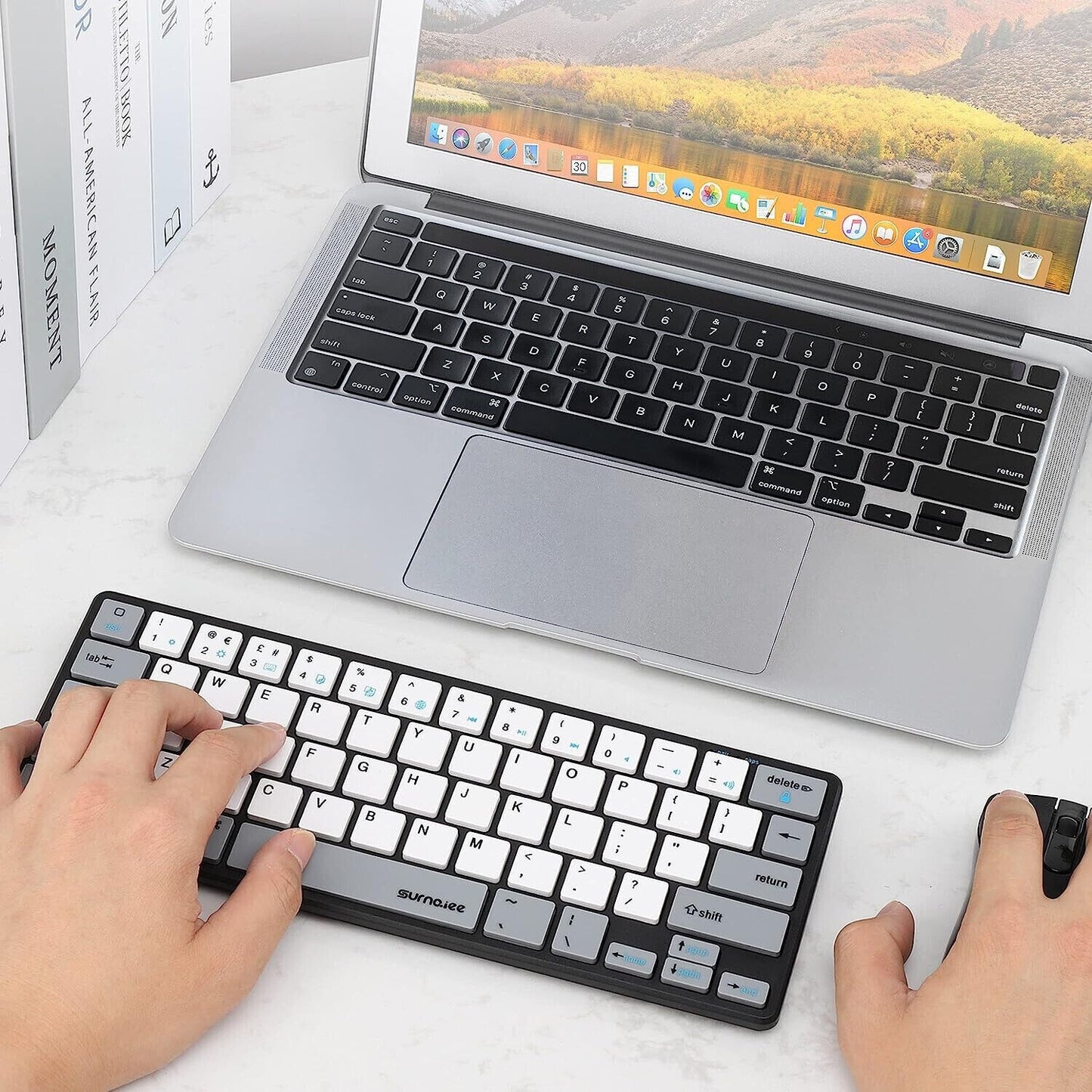 Wireless Bluetooth Keyboard 64-Key Bluetooth 60% Compact Type Portable SurnQiee