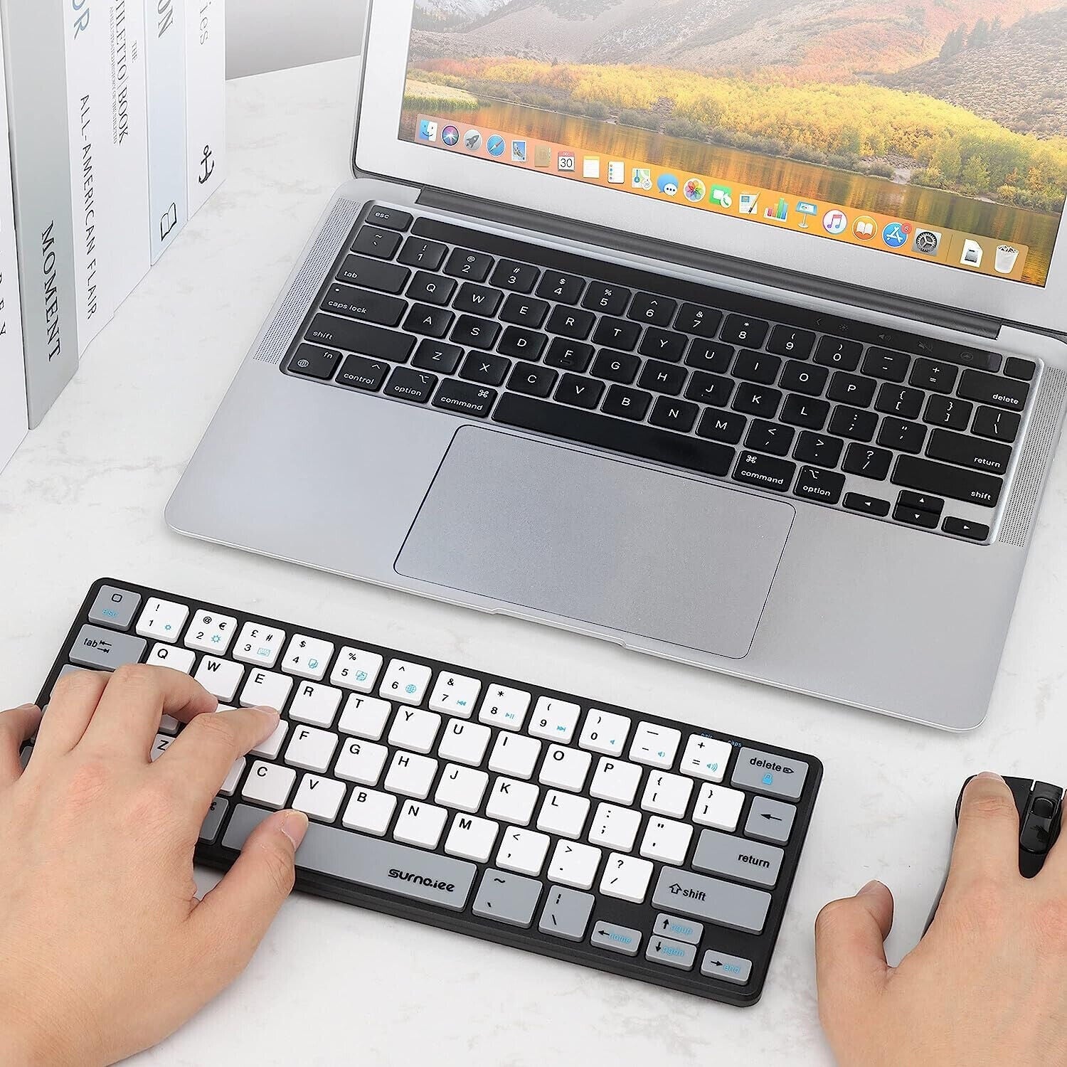 Wireless Bluetooth Keyboard 64-Key Bluetooth 60% Compact Type Portable SurnQiee