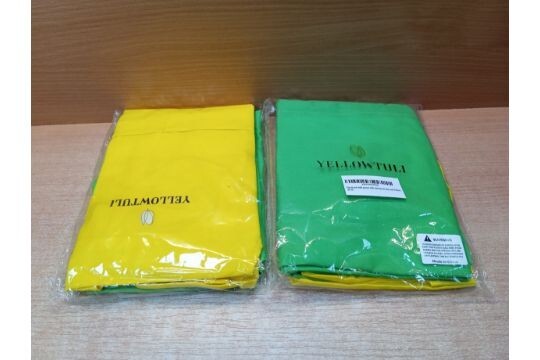 Adult and Kids Apron and Chef Hat Set Green and Yellow