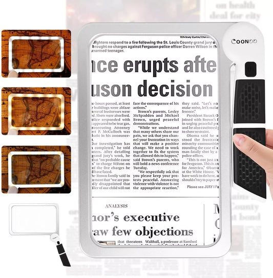 COONOO Magnifying Glass with Light for Close Work Reading 5X Folding