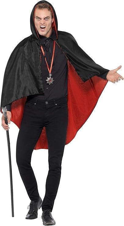 Vampire Reversible Cape Halloween Fancy Dress Unisex Costume Accessories Kit