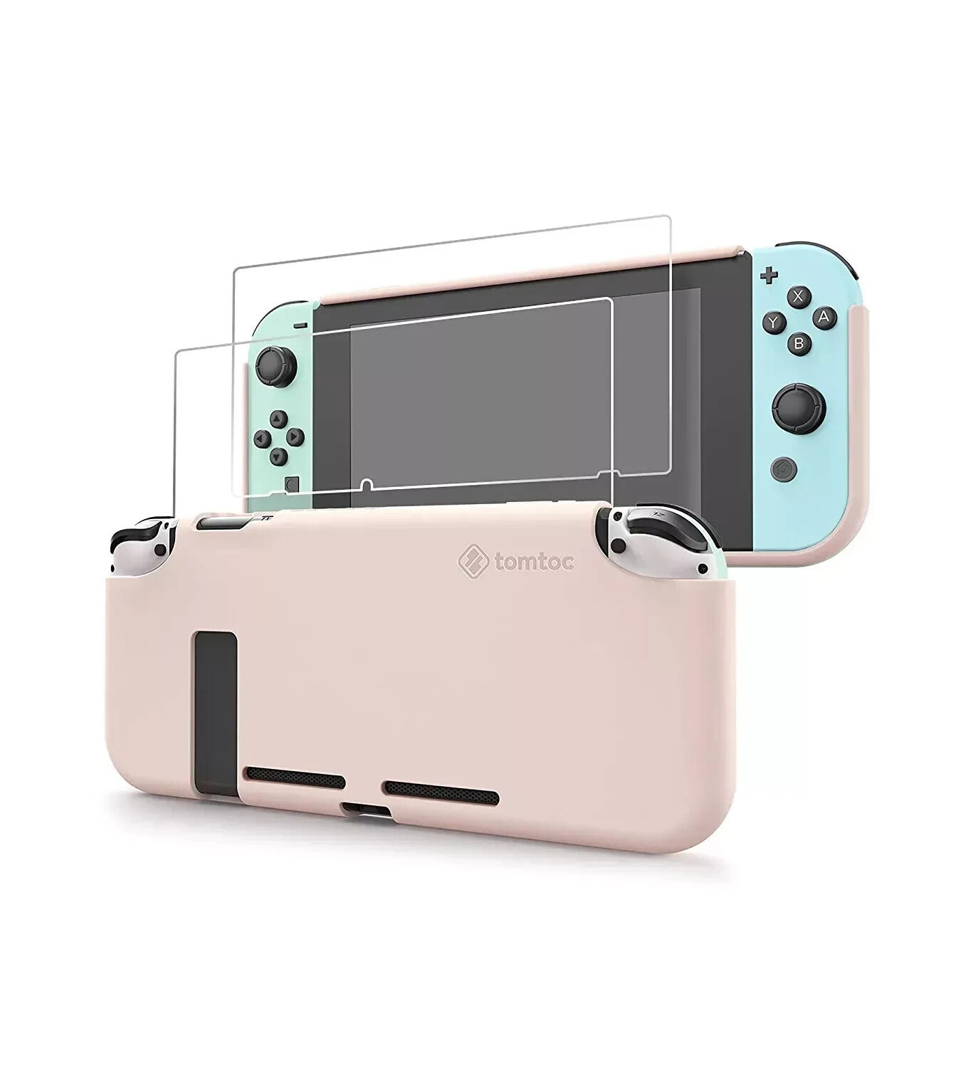 tomtoc Protective Case with 2Pcs Screen Protector for Nintendo Switch, Liquid Si