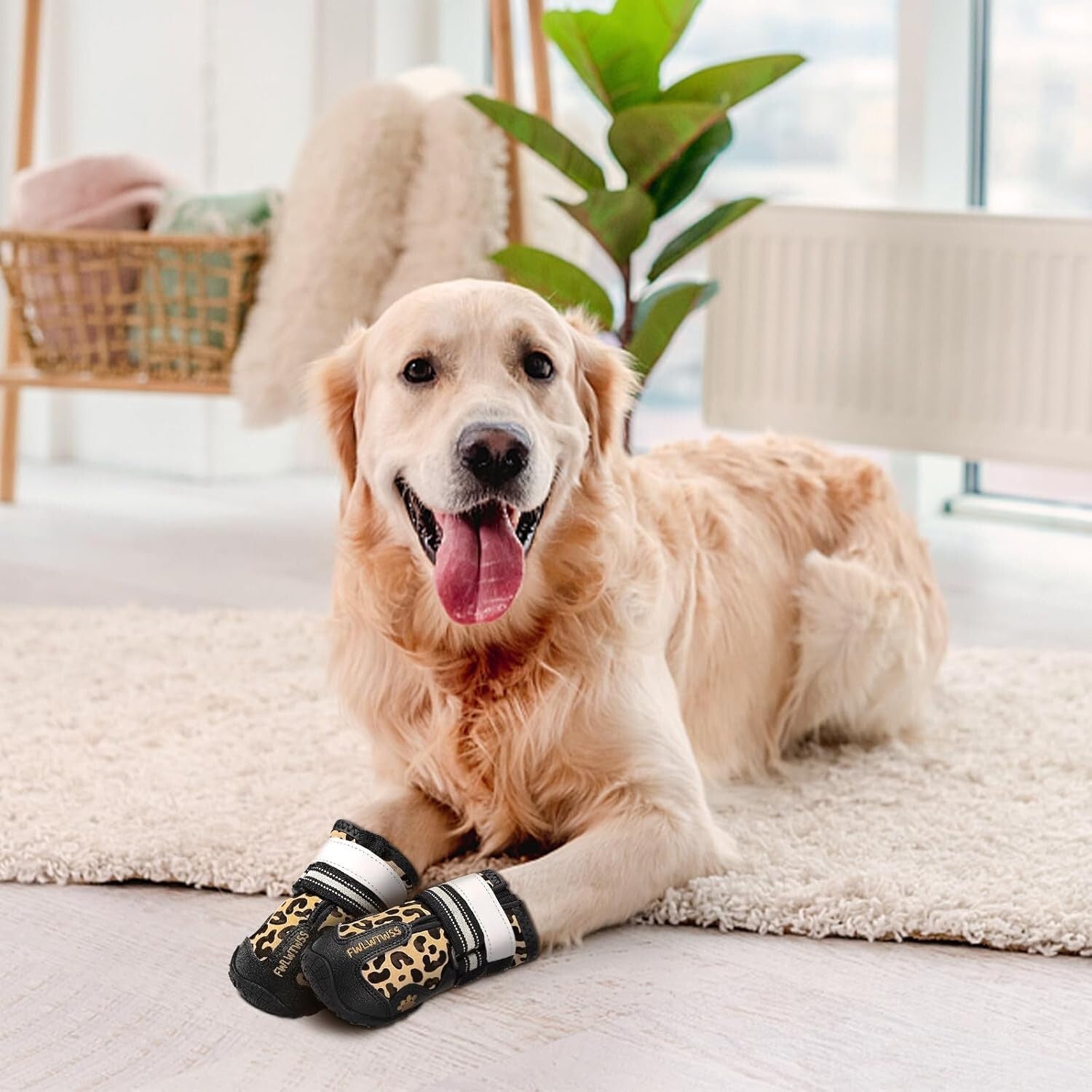 4x Anti-Slip Pet Boots Dog Rain Shoe Protective Rain Booties Socks Waterproof XL