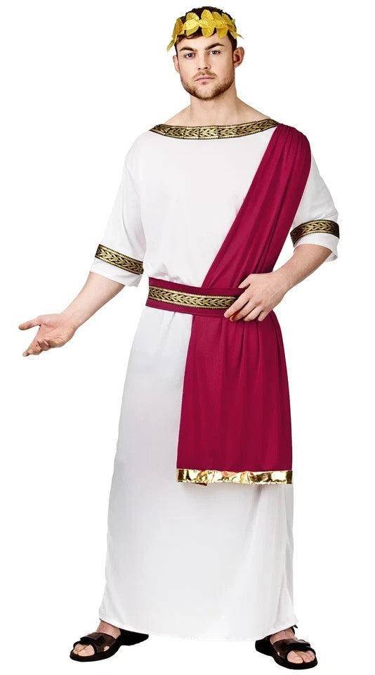 Adults Mens Roman Emperor Fancy Dress Up Party Halloween Costume Outfit New