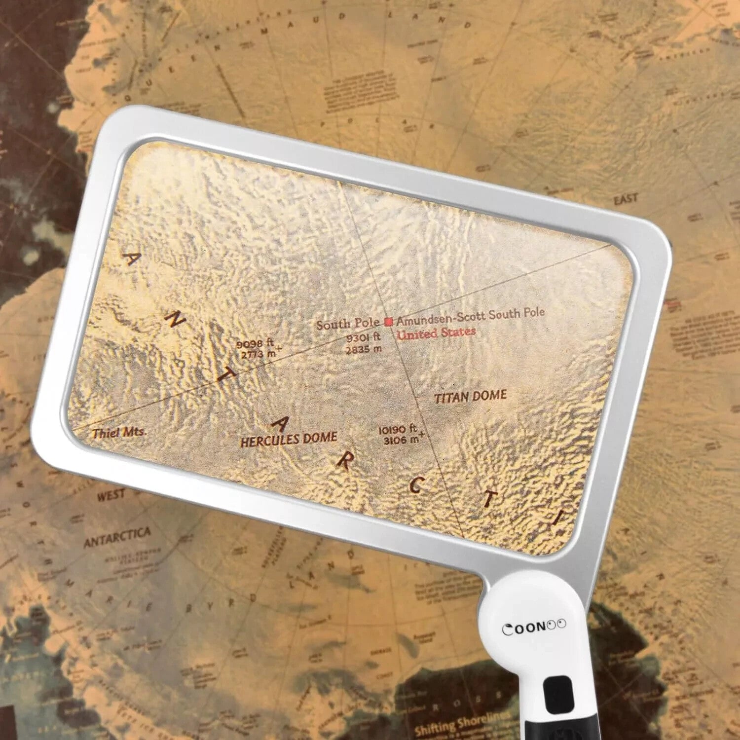 COONOO Magnifying Glass with Light for Close Work Reading 5X Folding