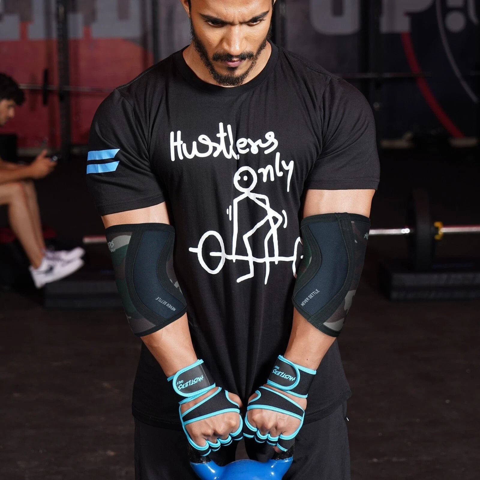 Hustlers Only Elbow Sleeves Weightlifting 5mm Neoprene Compression Elbow Braces