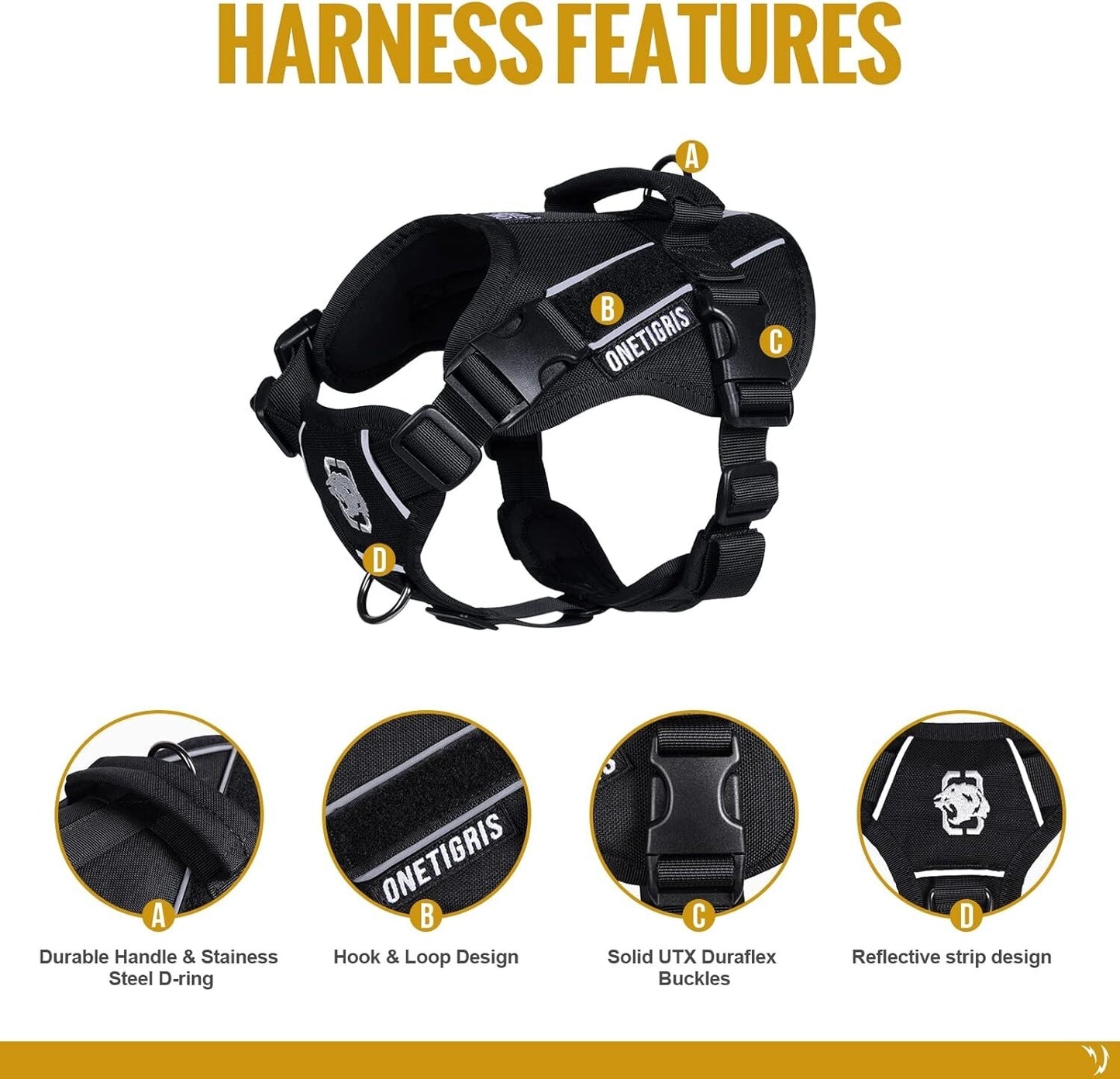 OneTigris Dog Harness No-Pull Nighttime Walk - Small - RRP £29.99