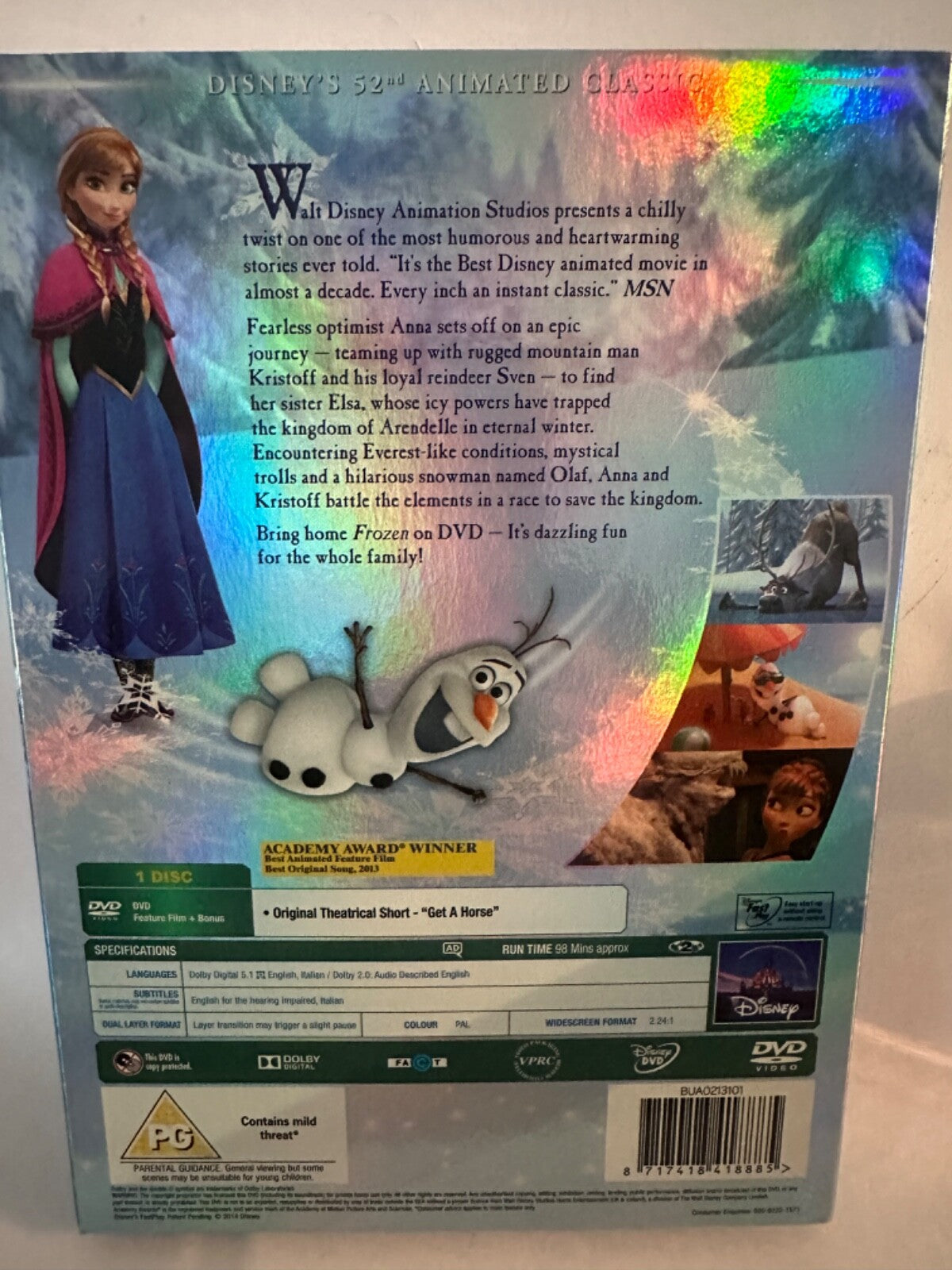 Disney Frozen DVD - Classics 52 With O Ring Slipcover - Brand New & Sealed