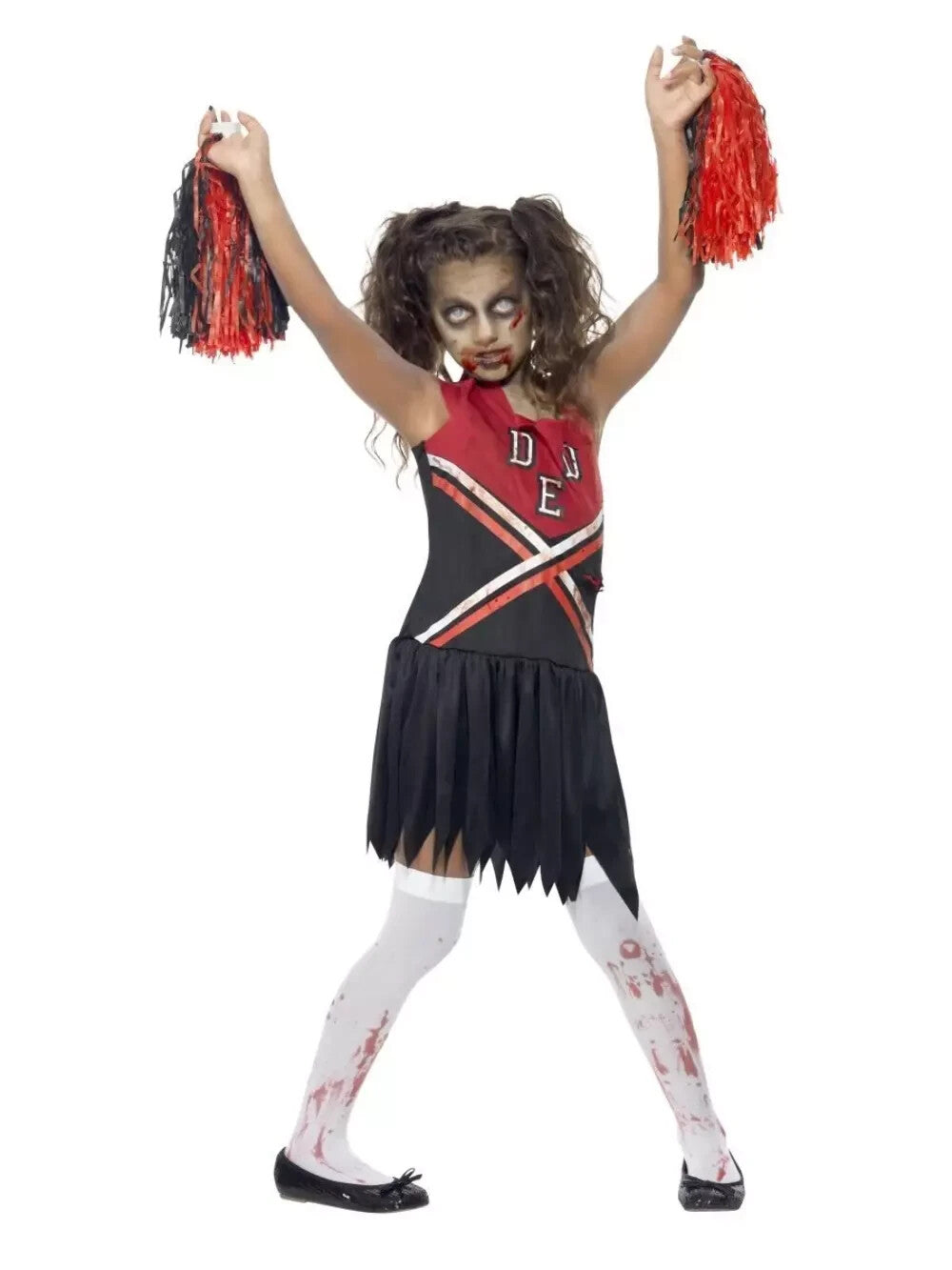 Halloween Girls Zombie Cheerleader Costume - XS - Size 4-6