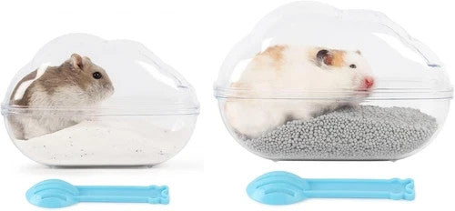 BUCATSTATE Hamster Sand Bath Container Transparent Plastic Sauna Toilet