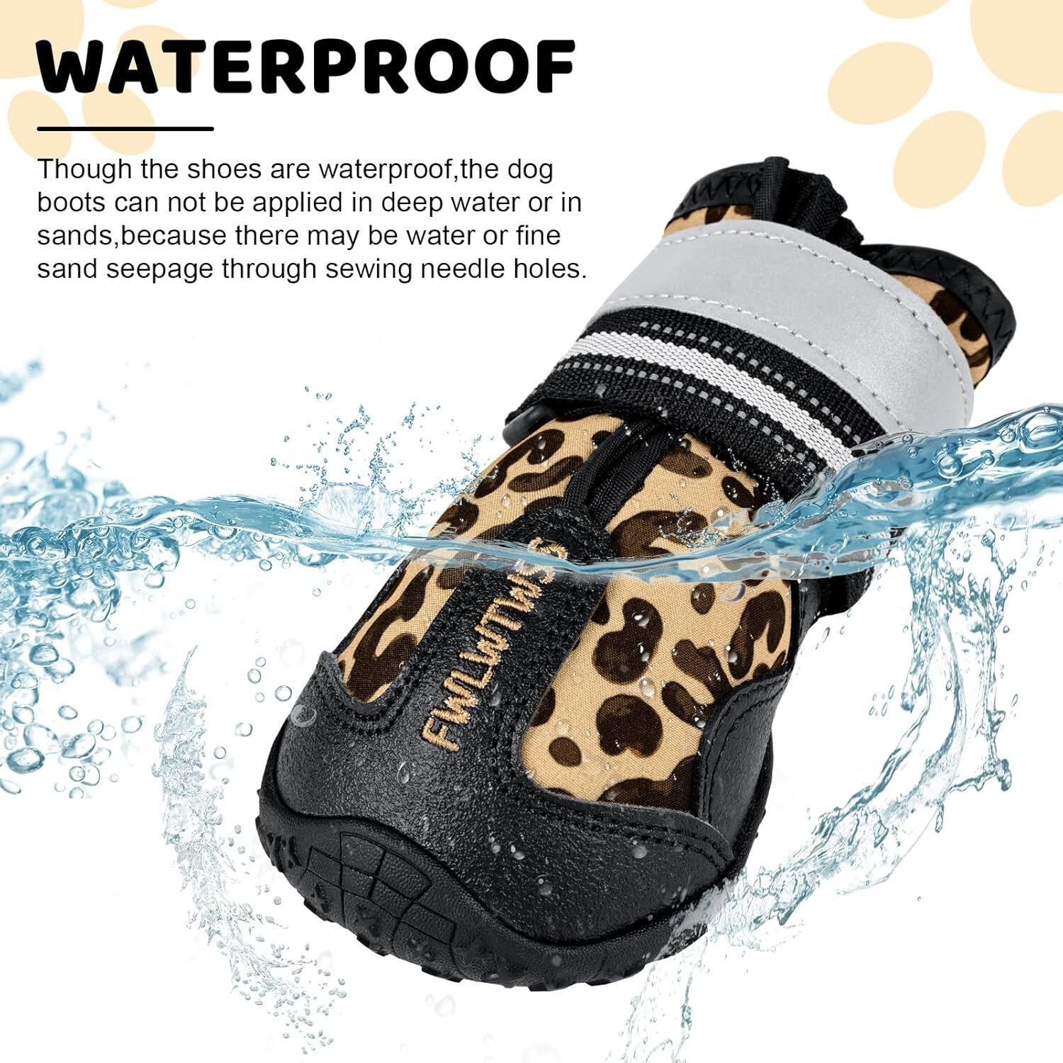 4x Anti-Slip Pet Boots Dog Rain Shoe Protective Rain Booties Socks Waterproof XL