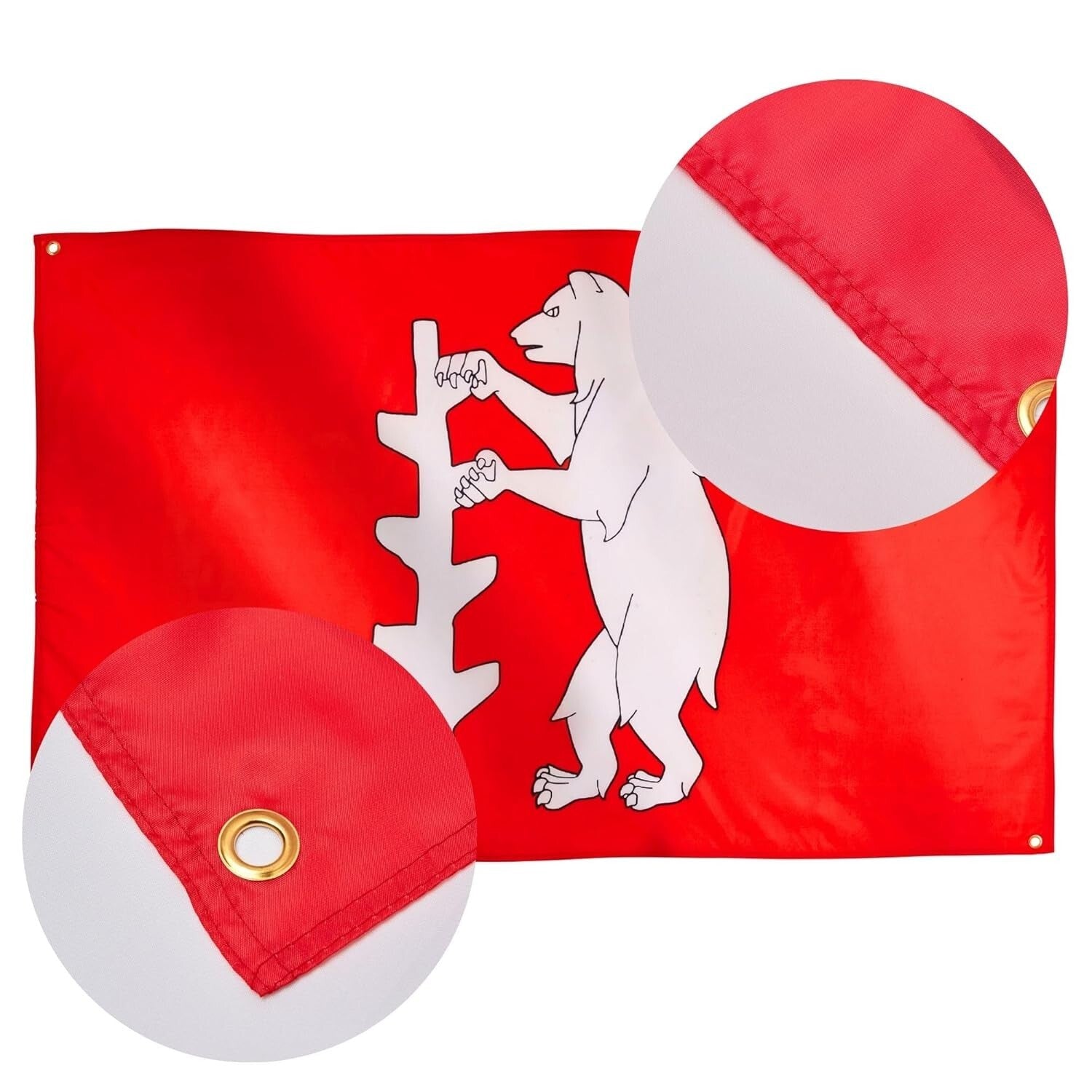 Warwickshire Flag 5 x 3 FT - 100% Polyester With Eyelets - English County